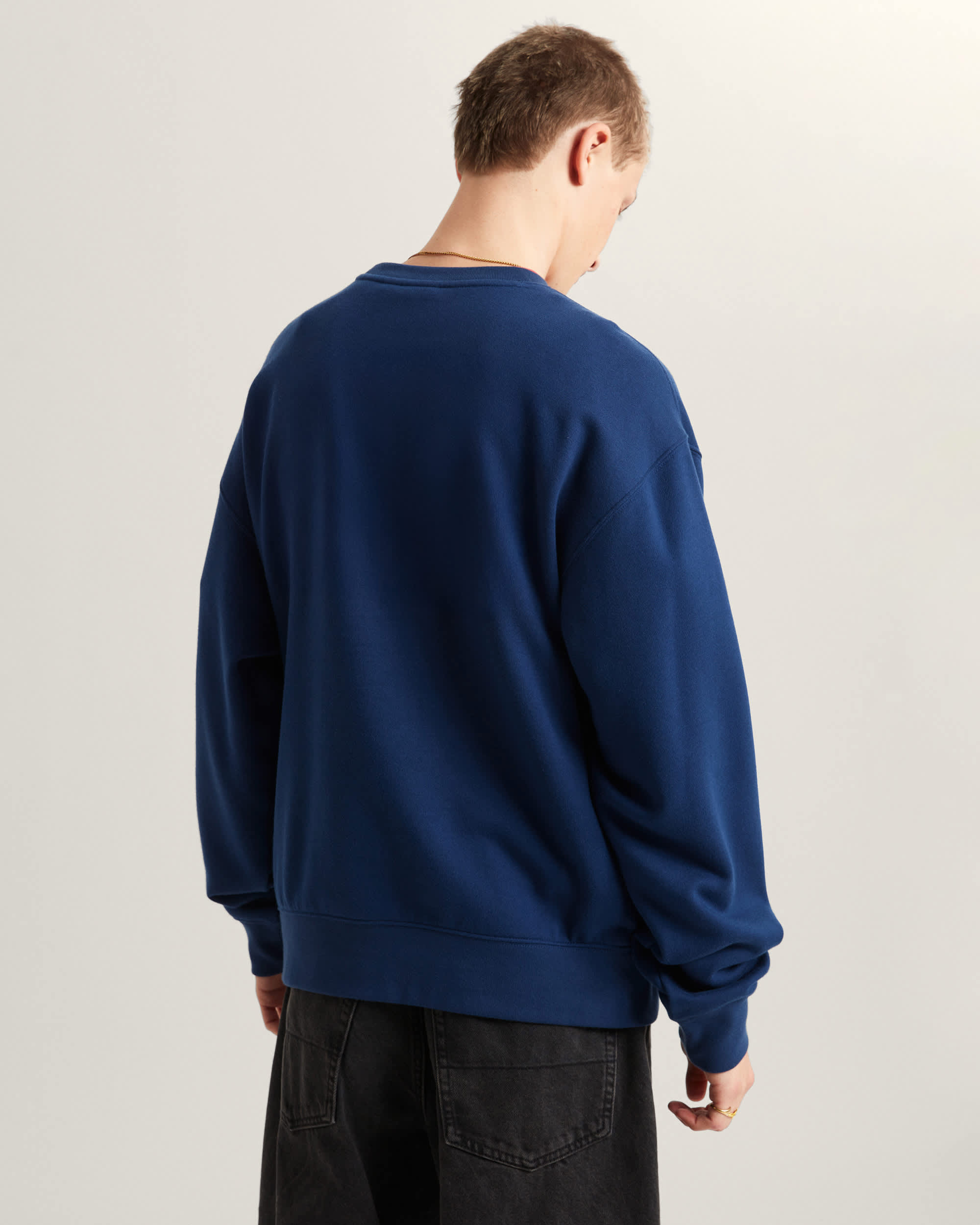 StretchSweatshirt mit Rundhalsausschnitt und Logo VANS Blau ALT3