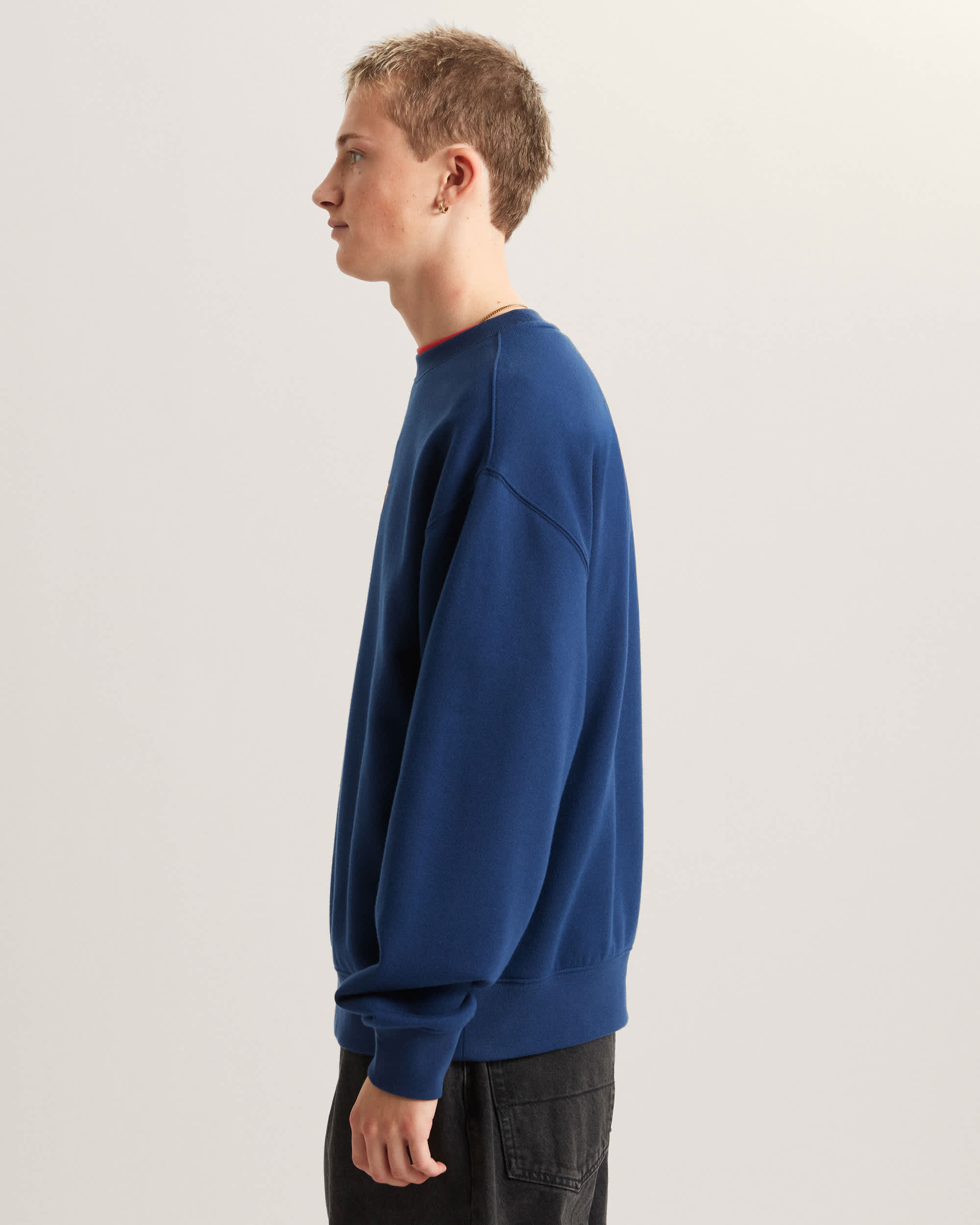 StretchSweatshirt mit Rundhalsausschnitt und Logo VANS Blau ALT4