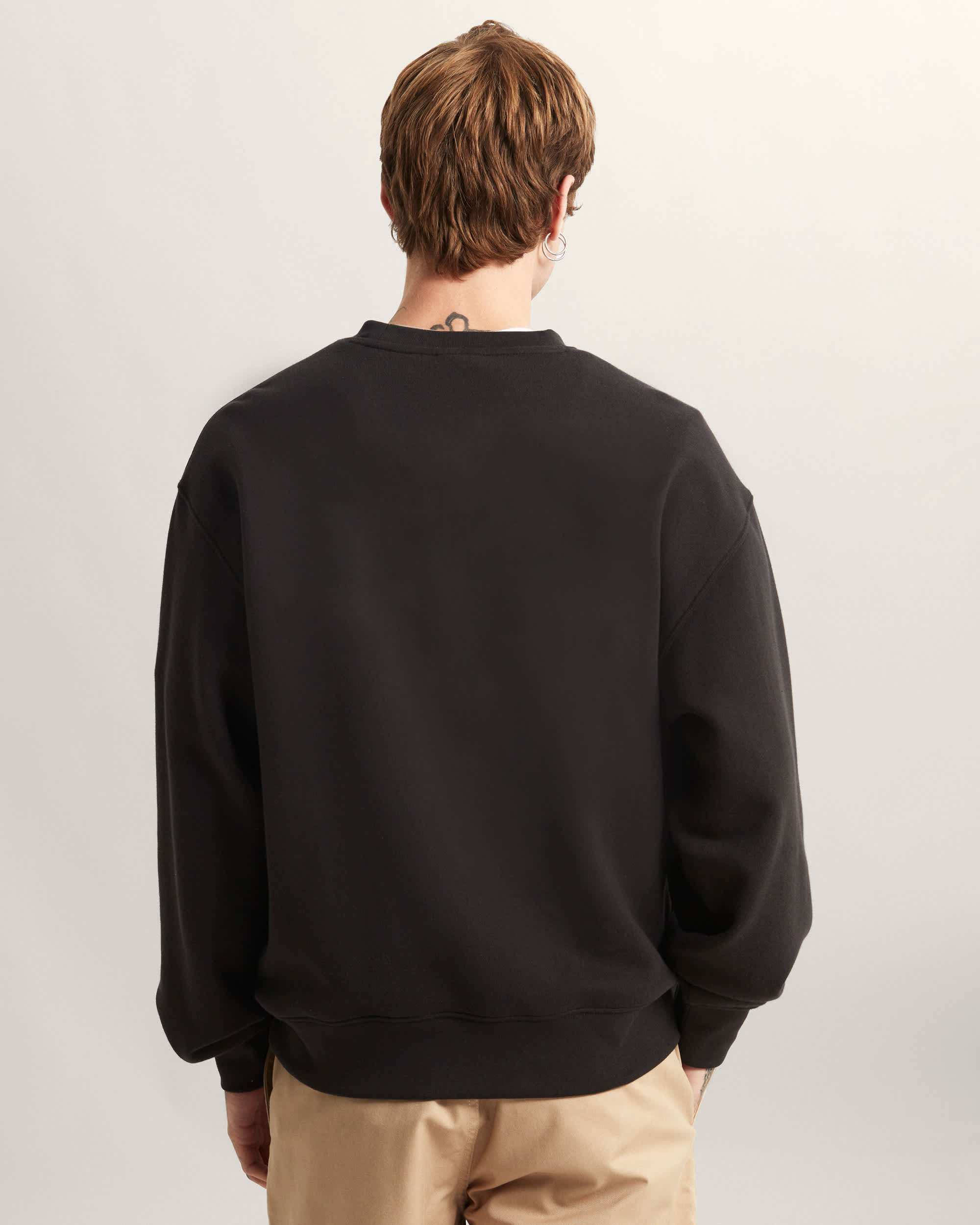 StretchSweatshirt mit Rundhalsausschnitt und Logo VANS Schwarz ALT3