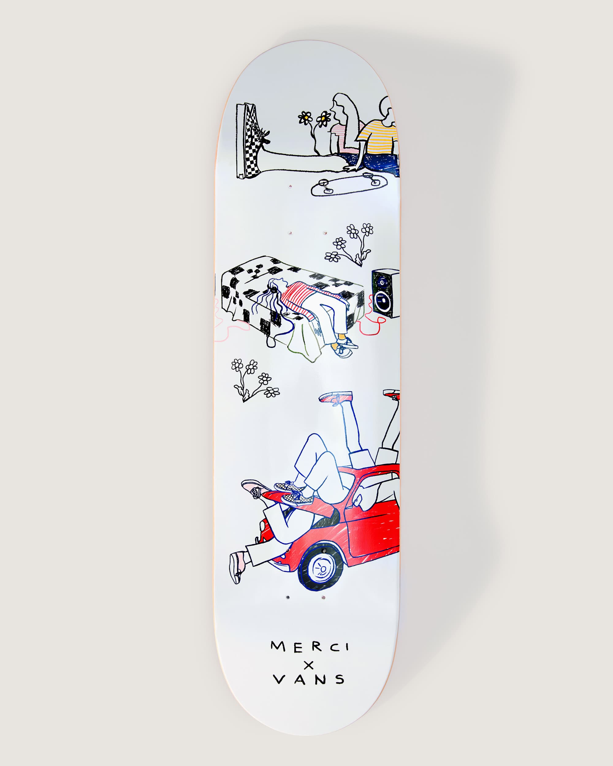 Planche de Skate Je Ne Vais Pas Bien Merci x Vans VANS Blanc HERO