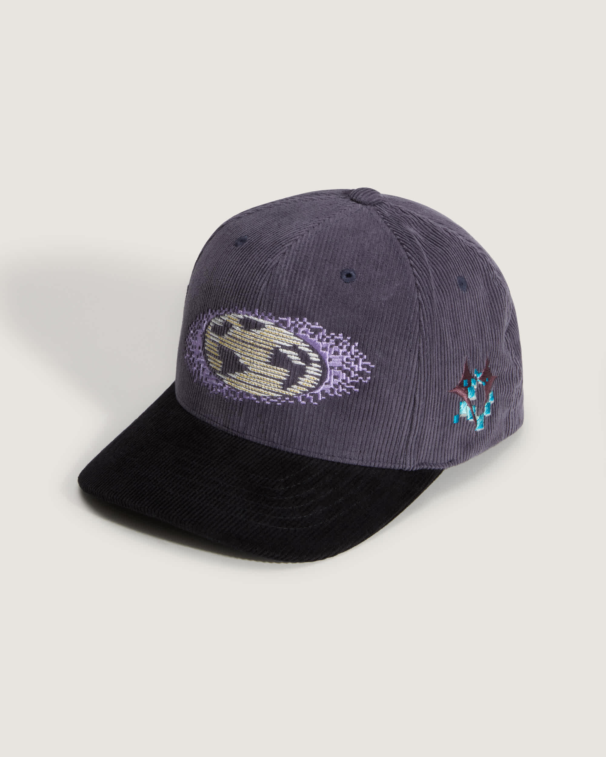 Premium Pixel Globe Snapback Hat Steel Shadow VANS Grau HERO