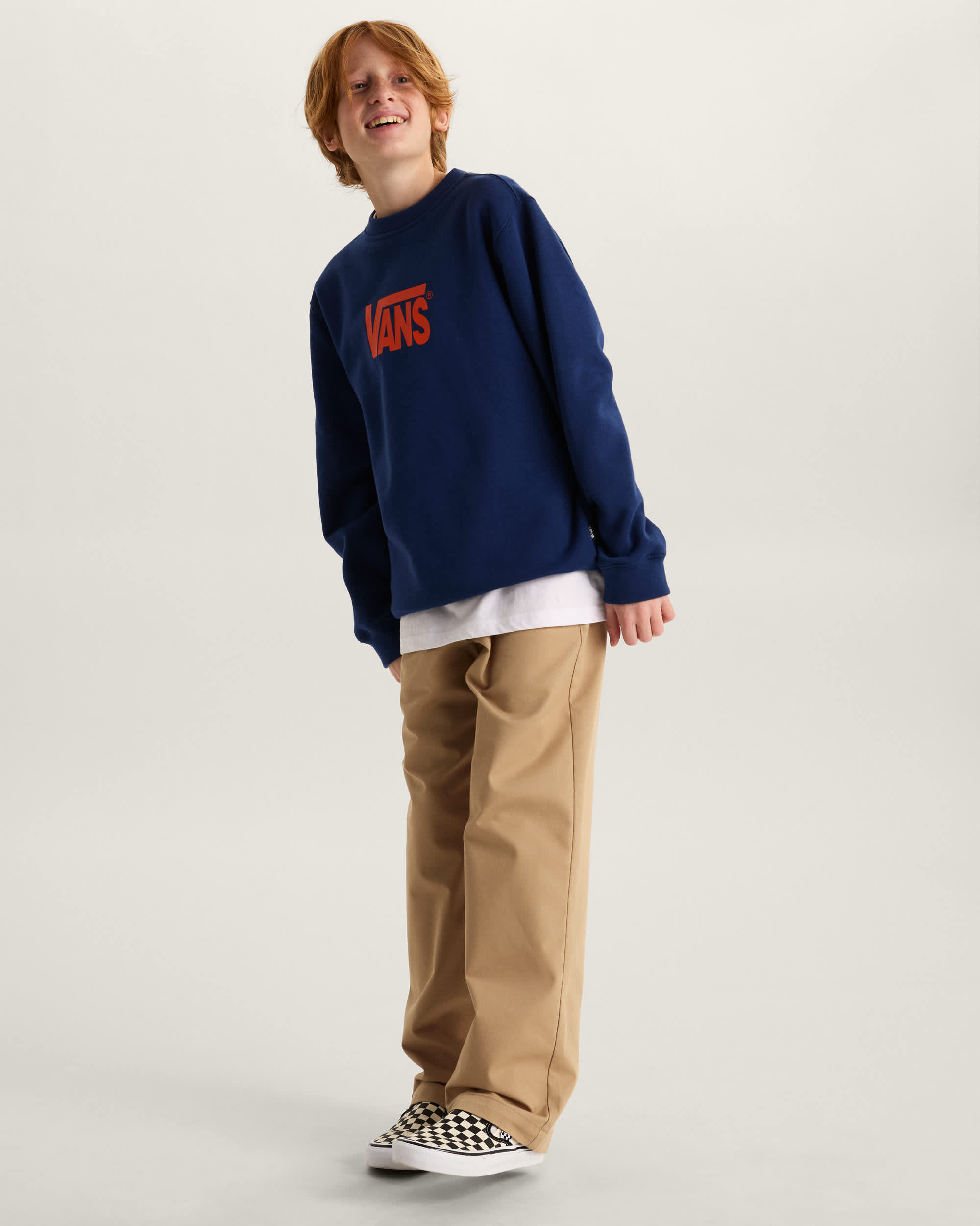 Kinder StretchSweatshirt mit Rundhalsausschnitt und Logo 814 Jahre VANS Blau ALT5