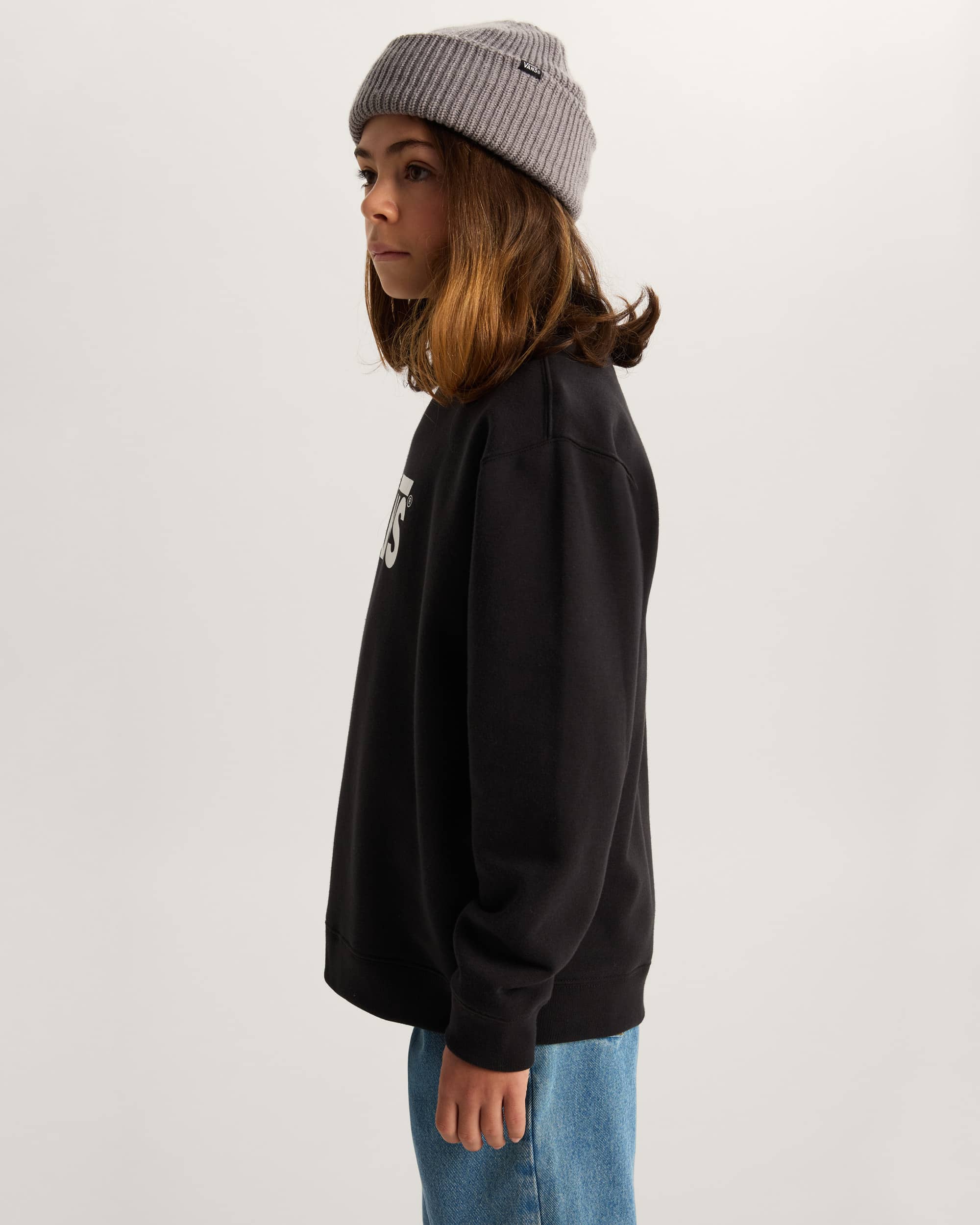 Kinder StretchSweatshirt mit Rundhalsausschnitt und Logo 814 Jahre VANS Schwarz ALT4