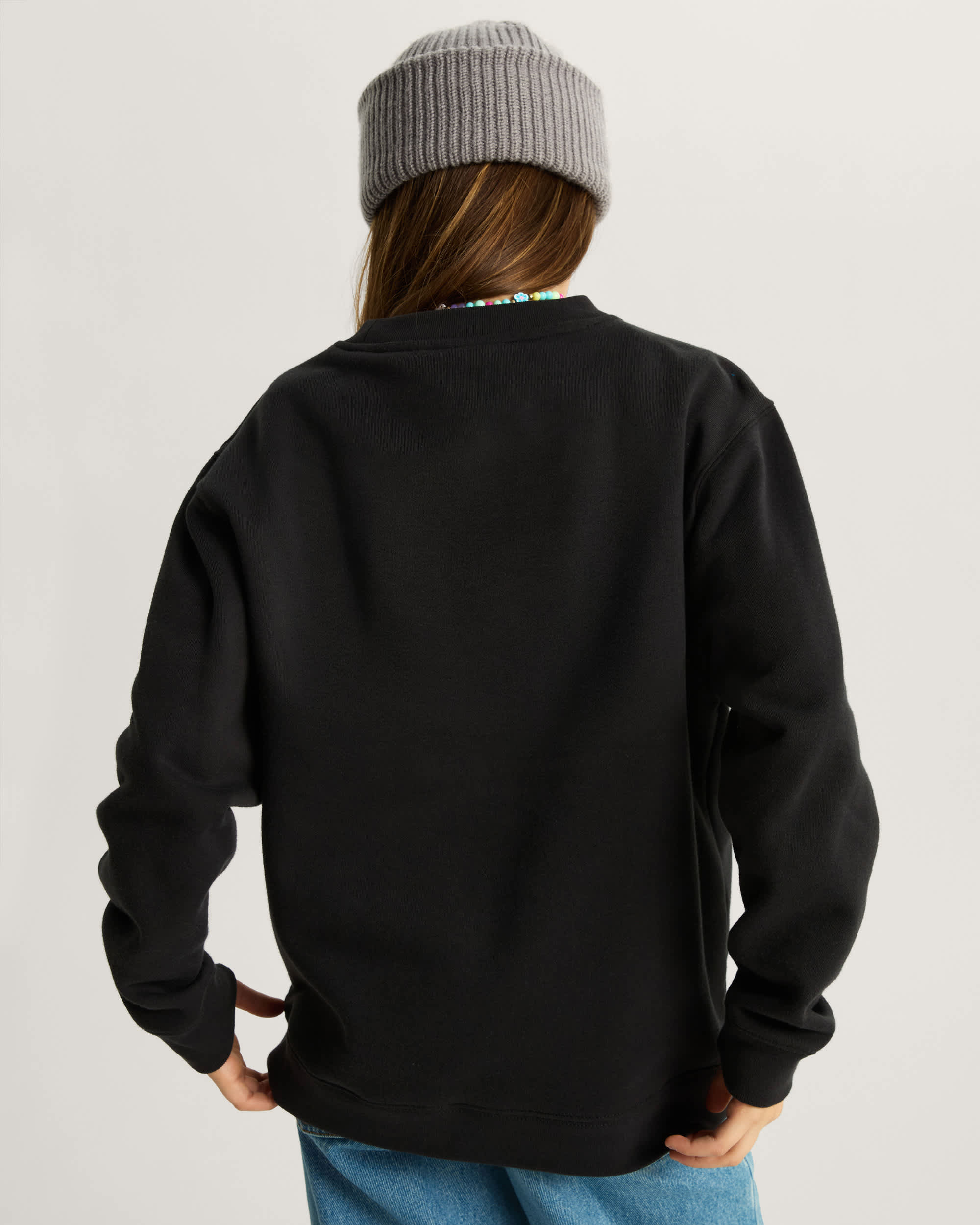 Kinder StretchSweatshirt mit Rundhalsausschnitt und Logo 814 Jahre VANS Schwarz ALT7