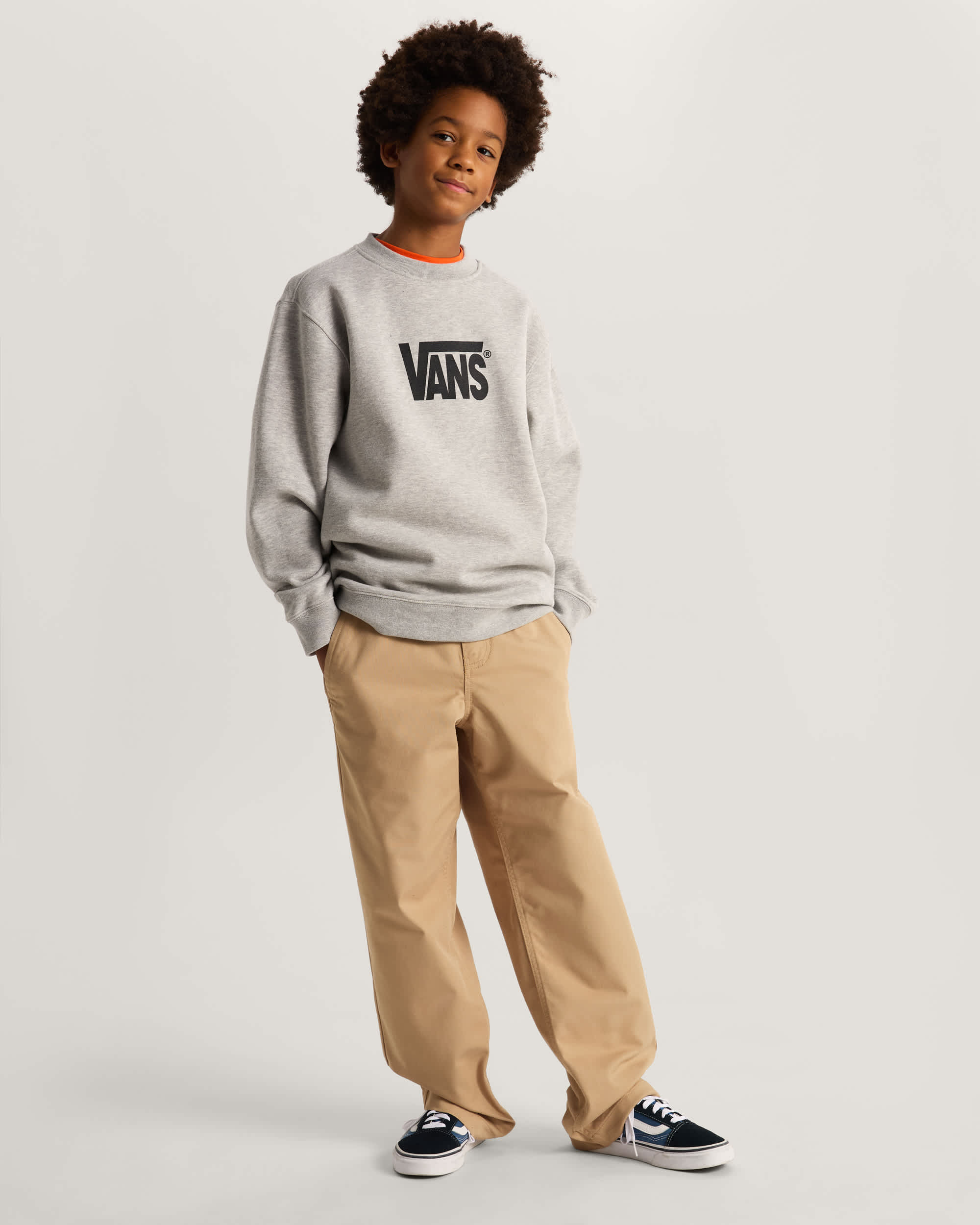 Kinder StretchSweatshirt mit Rundhalsausschnitt und Logo 814 Jahre VANS Grau ALT5