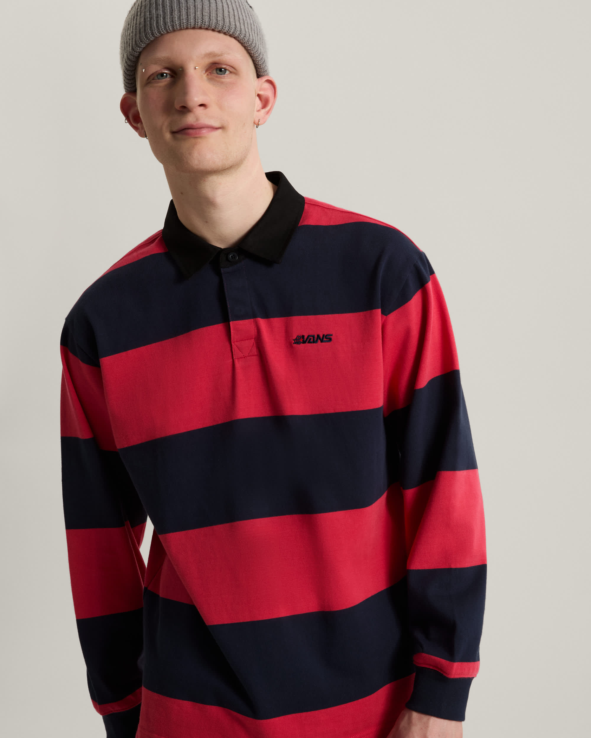 Ward Stripe Rugby Knit Crimson HazeParisnNght VANS Vermelho ALT2
