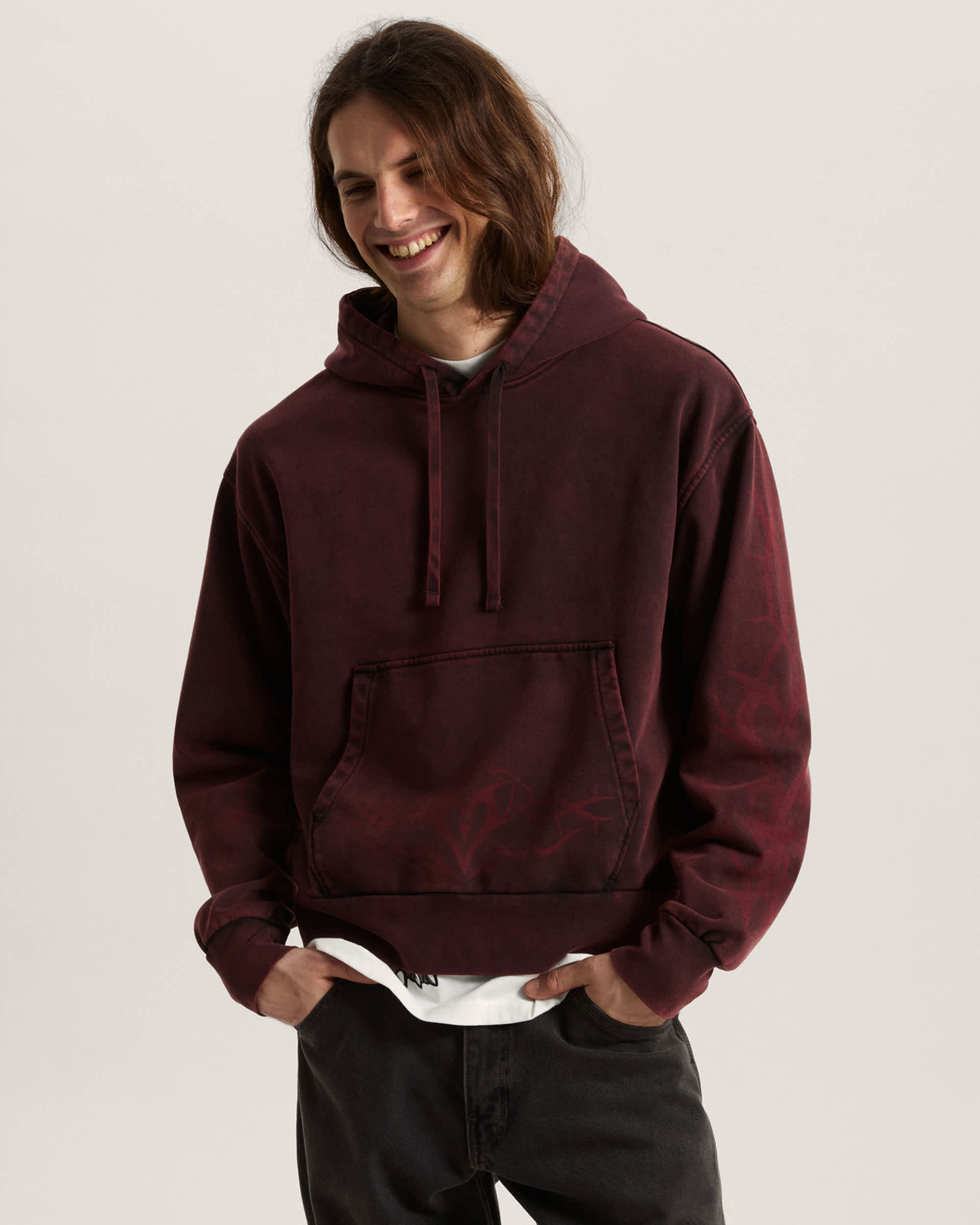 Dayana Tribal Flame Pullover Hoodie VANS Brown ALT2