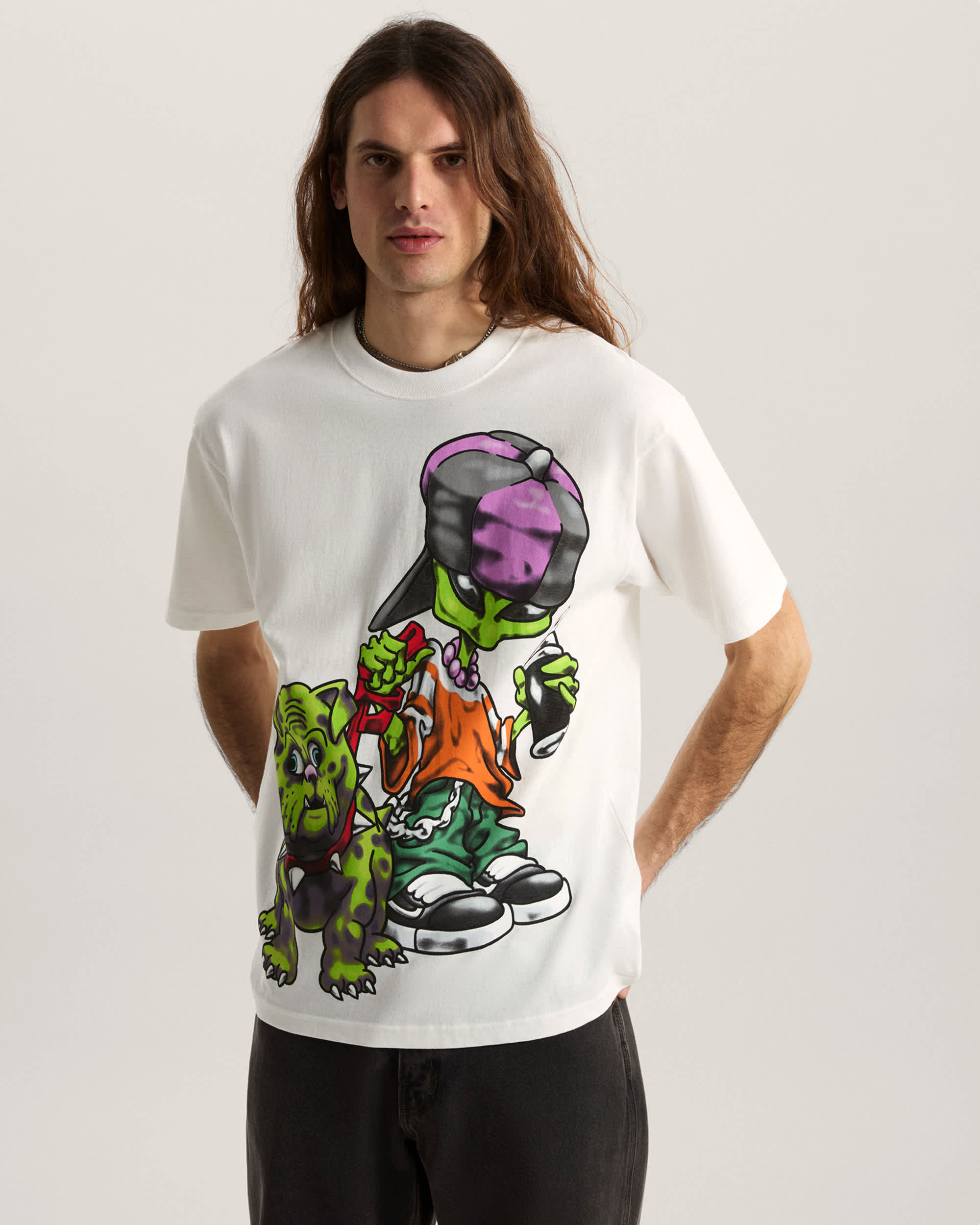 Tshirt Wreckpack Alien Dog VANS Blanc ALT2