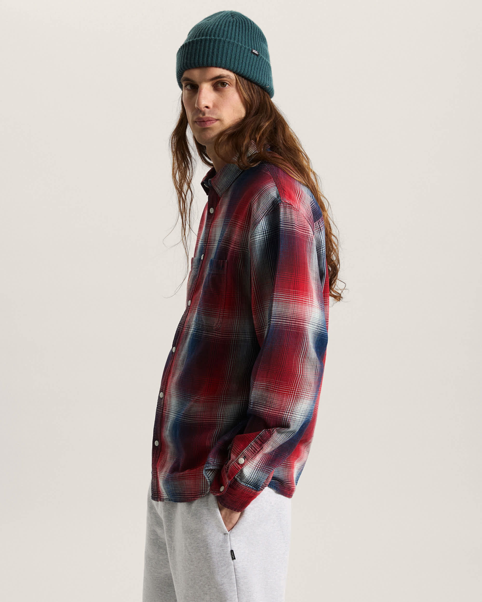 Indigo Plaid LS Woven Racing Red VANS Rot ALT4