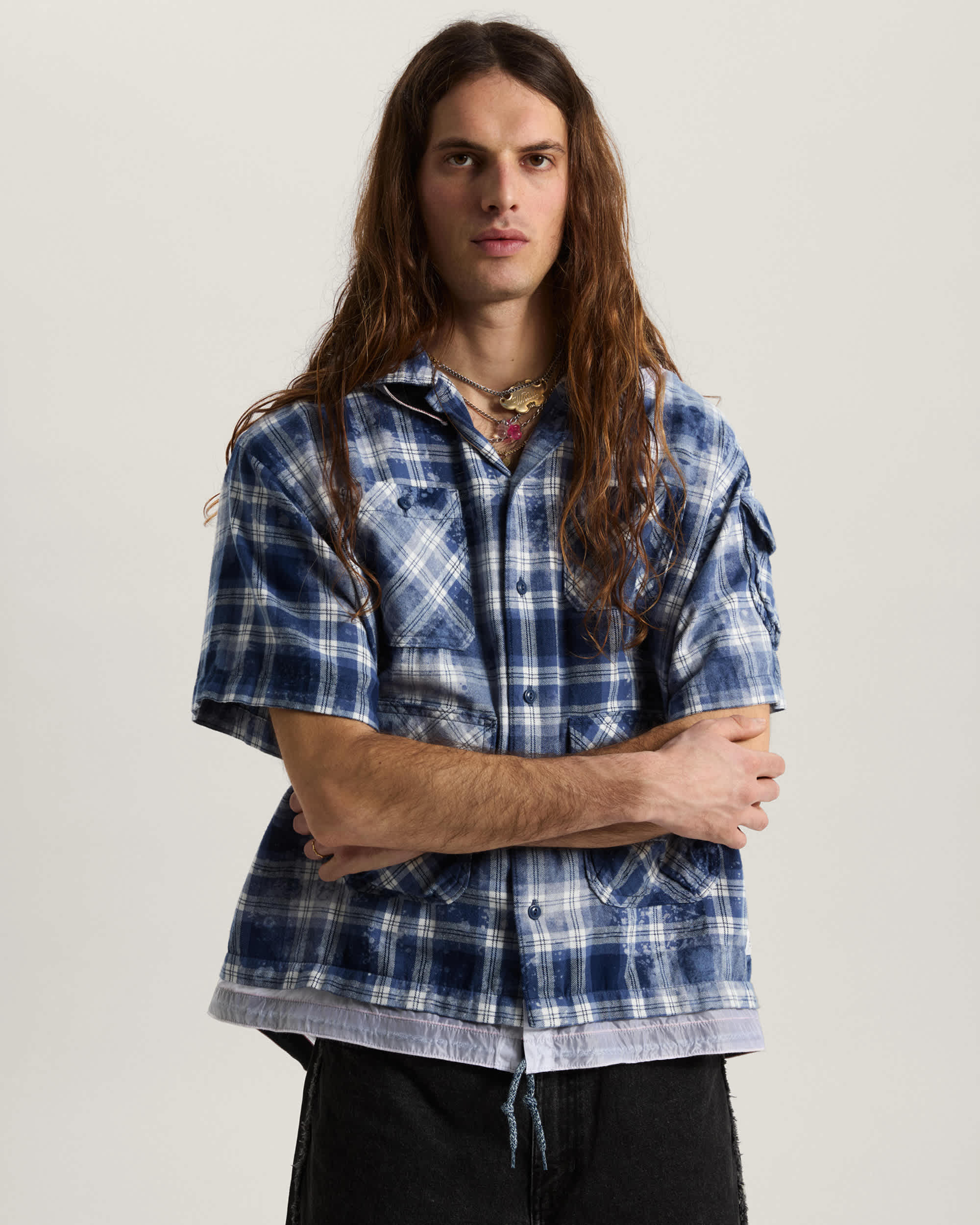 OTW x TDC Double Layered Shacket Deep Indigo VANS Azul ALT2