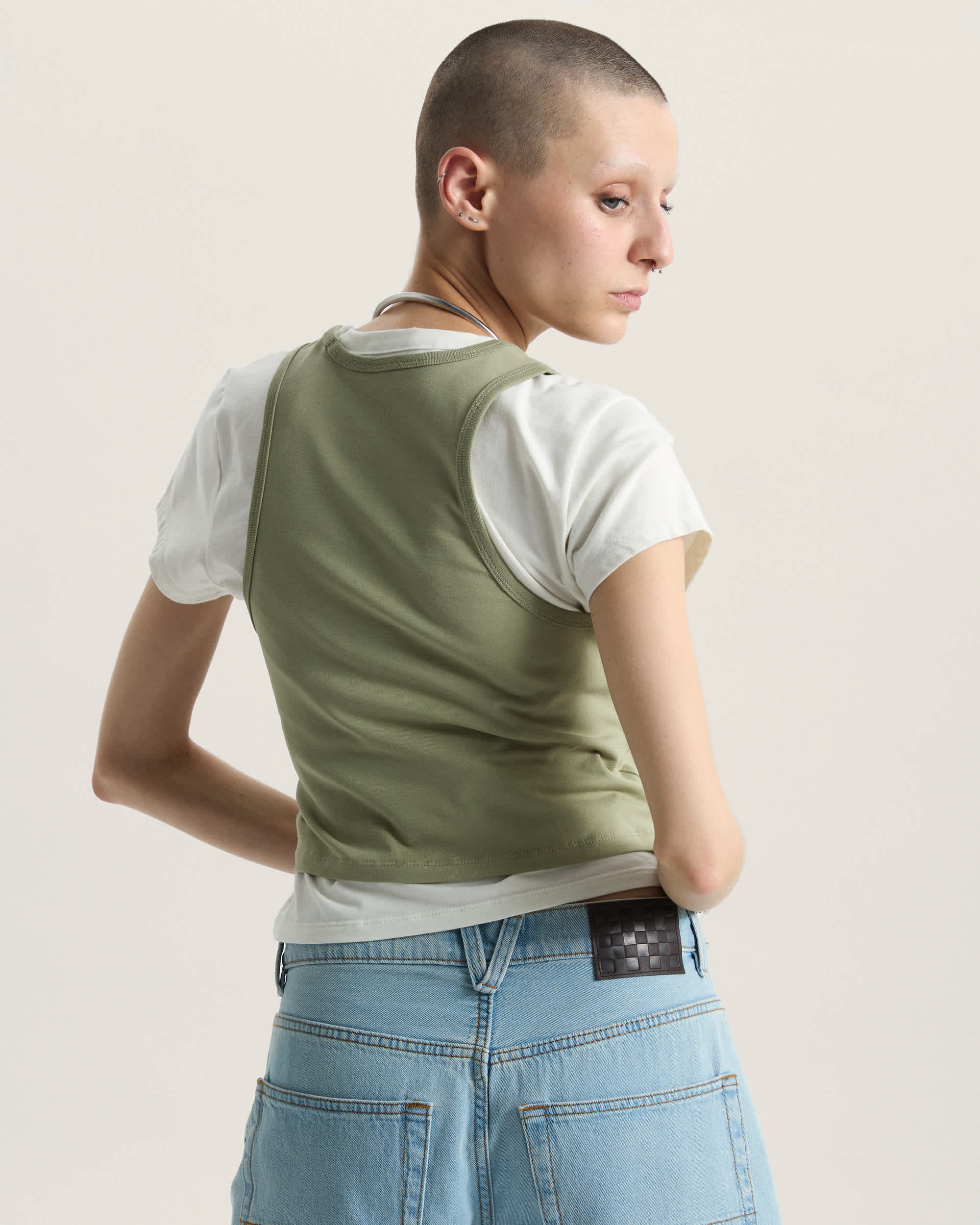 Y2K Star Tanktop VANS Beige ALT3