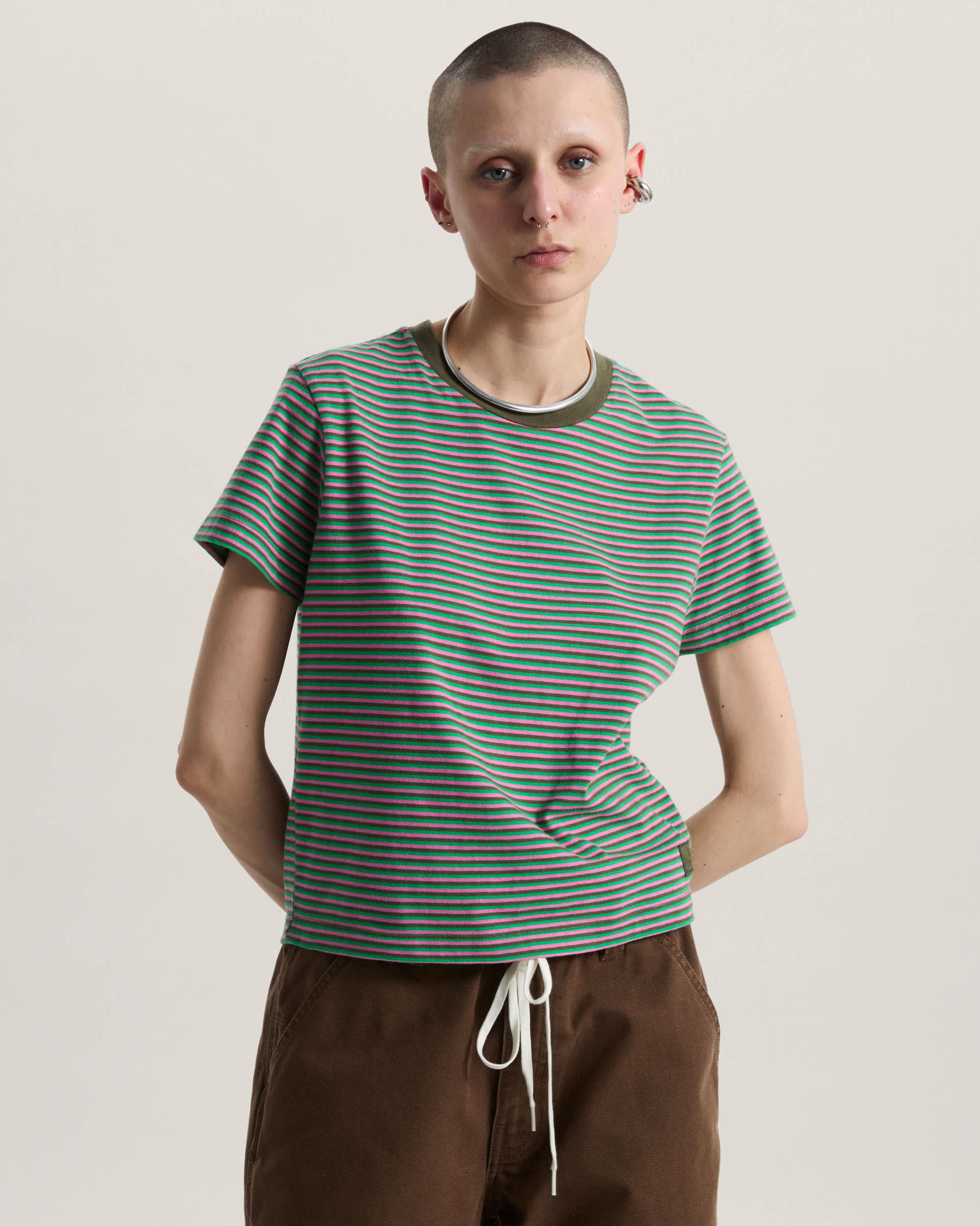 Salton Stripe TShirt VANS Green ALT2
