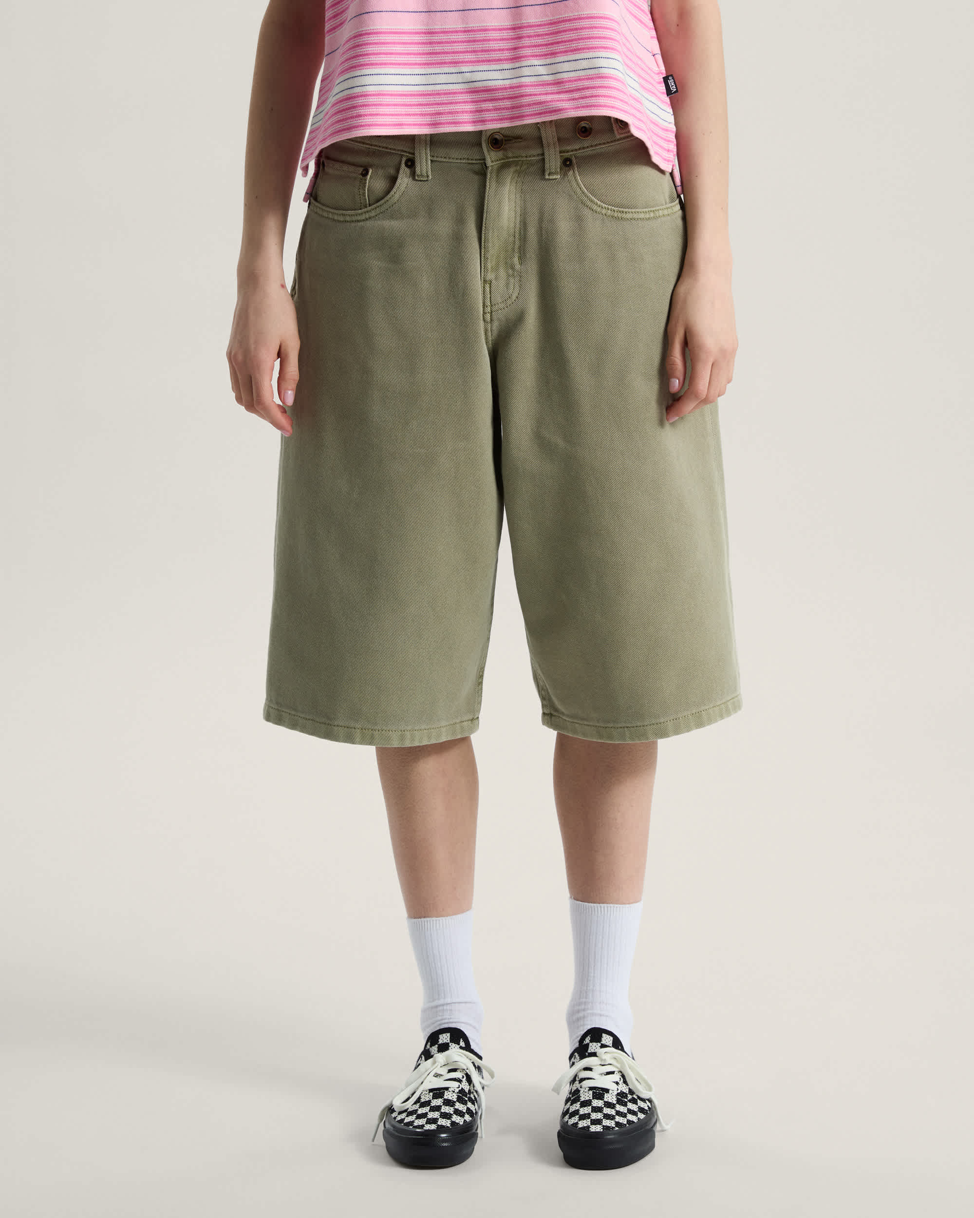 Cinched Check5 Baggy Shorts VANS Beige ALT2