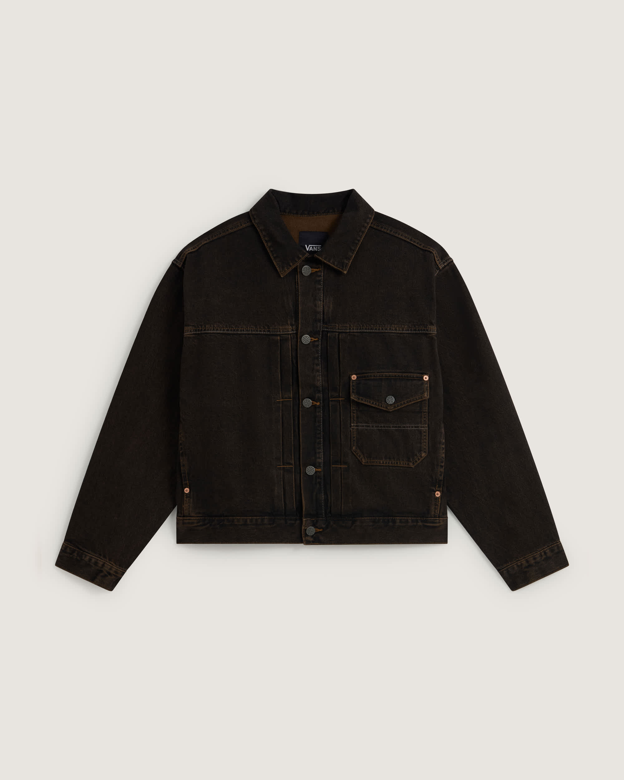 Veste Check5 Denim Trucker VANS Marron HERO