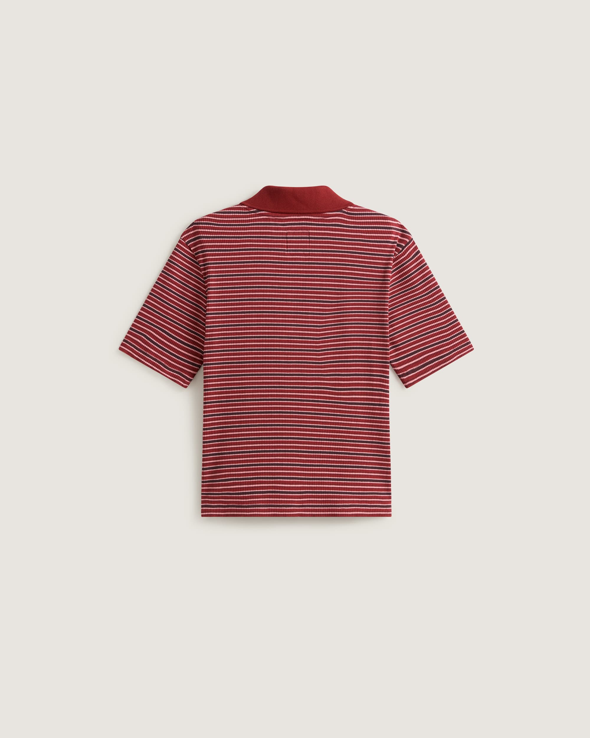 Priscilla Stripe Polo Shirt VANS Red ALT1