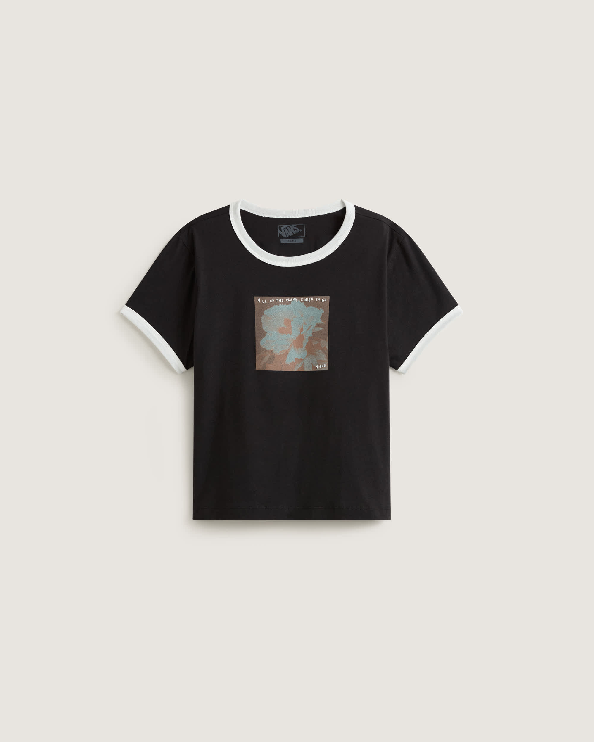 Places I Wish To Go Ringer SS Tee Black VANS Black HERO