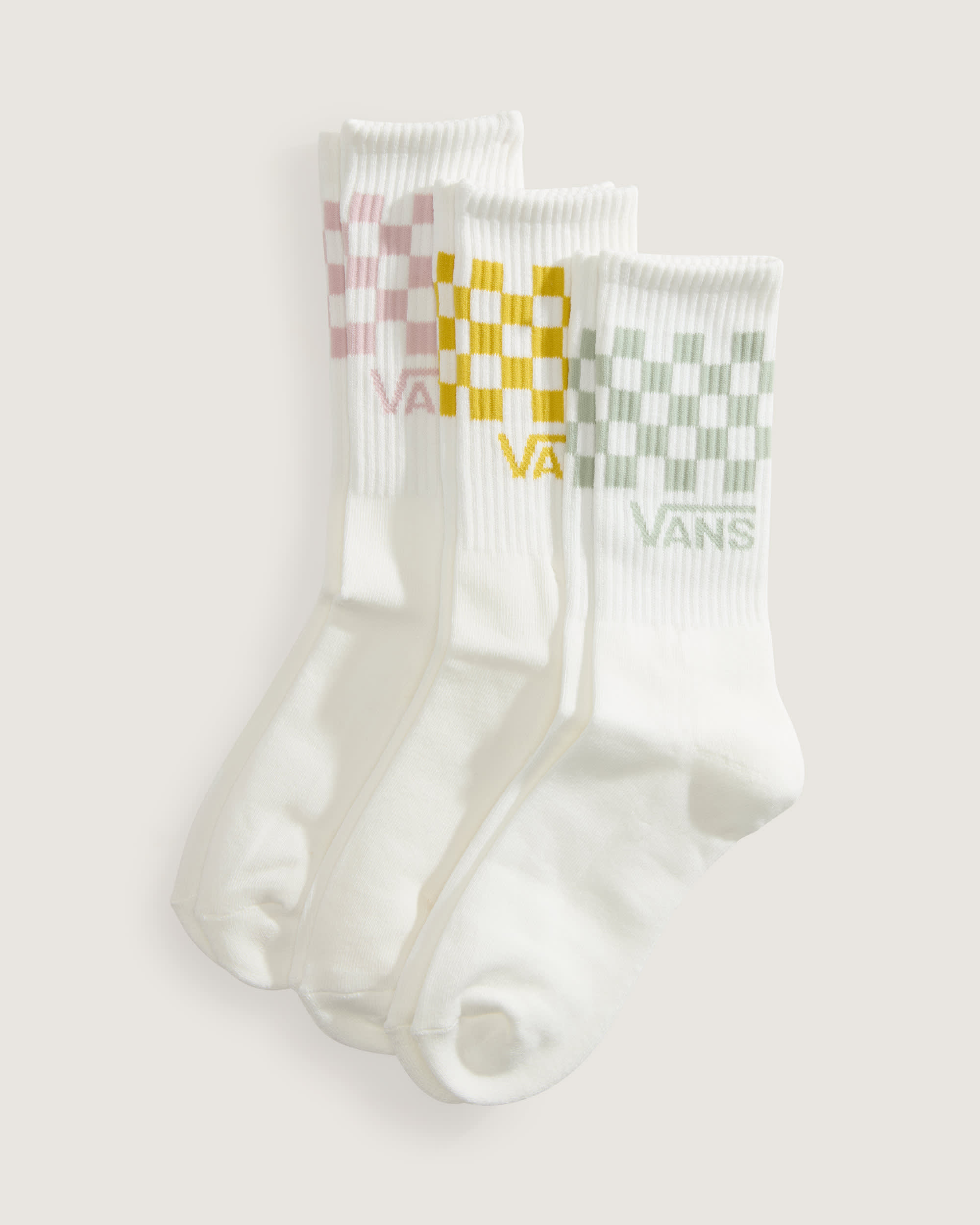 Classic Check Crew Sokken 3 paar VANS Wit HERO