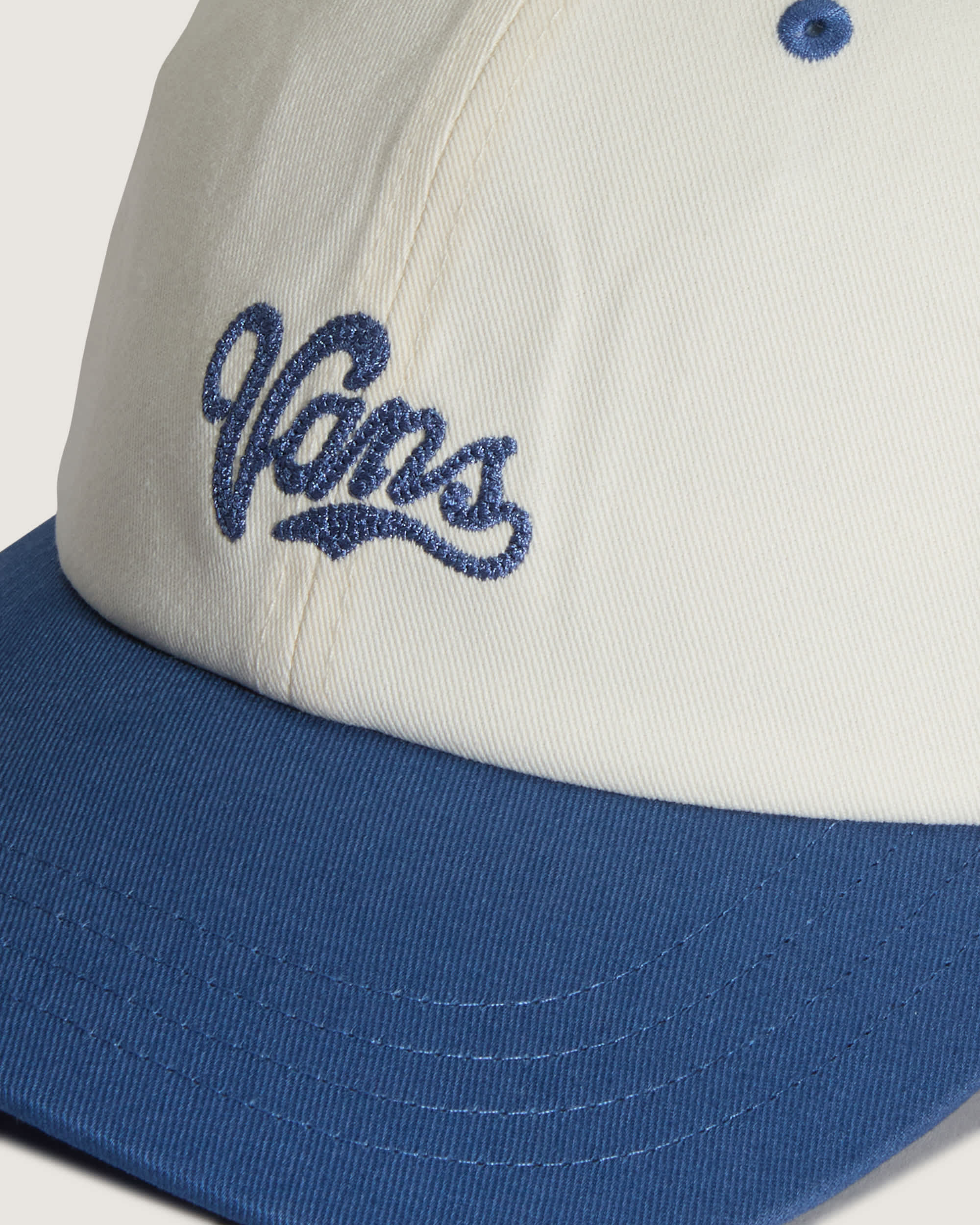 Lefty Script Curved Bill Jockey True Navy VANS Blanc ALT2