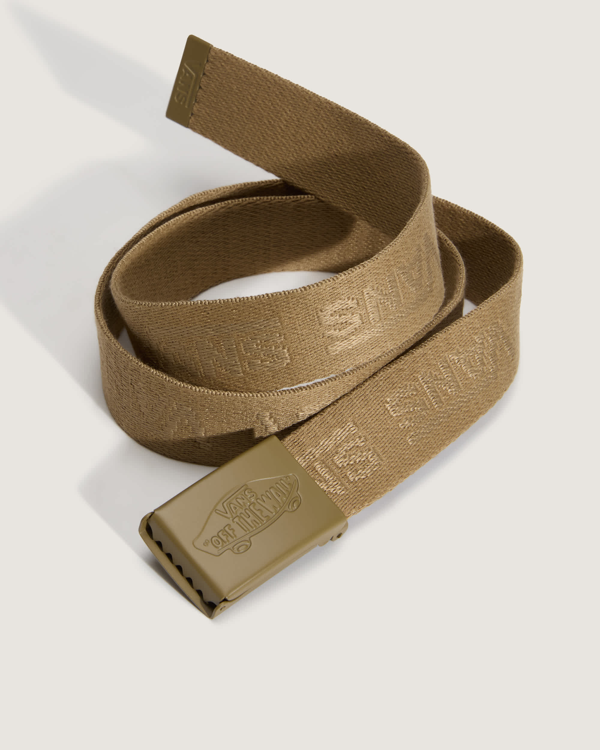 Drop V Web Belt Olive Brown VANS Beige ALT1