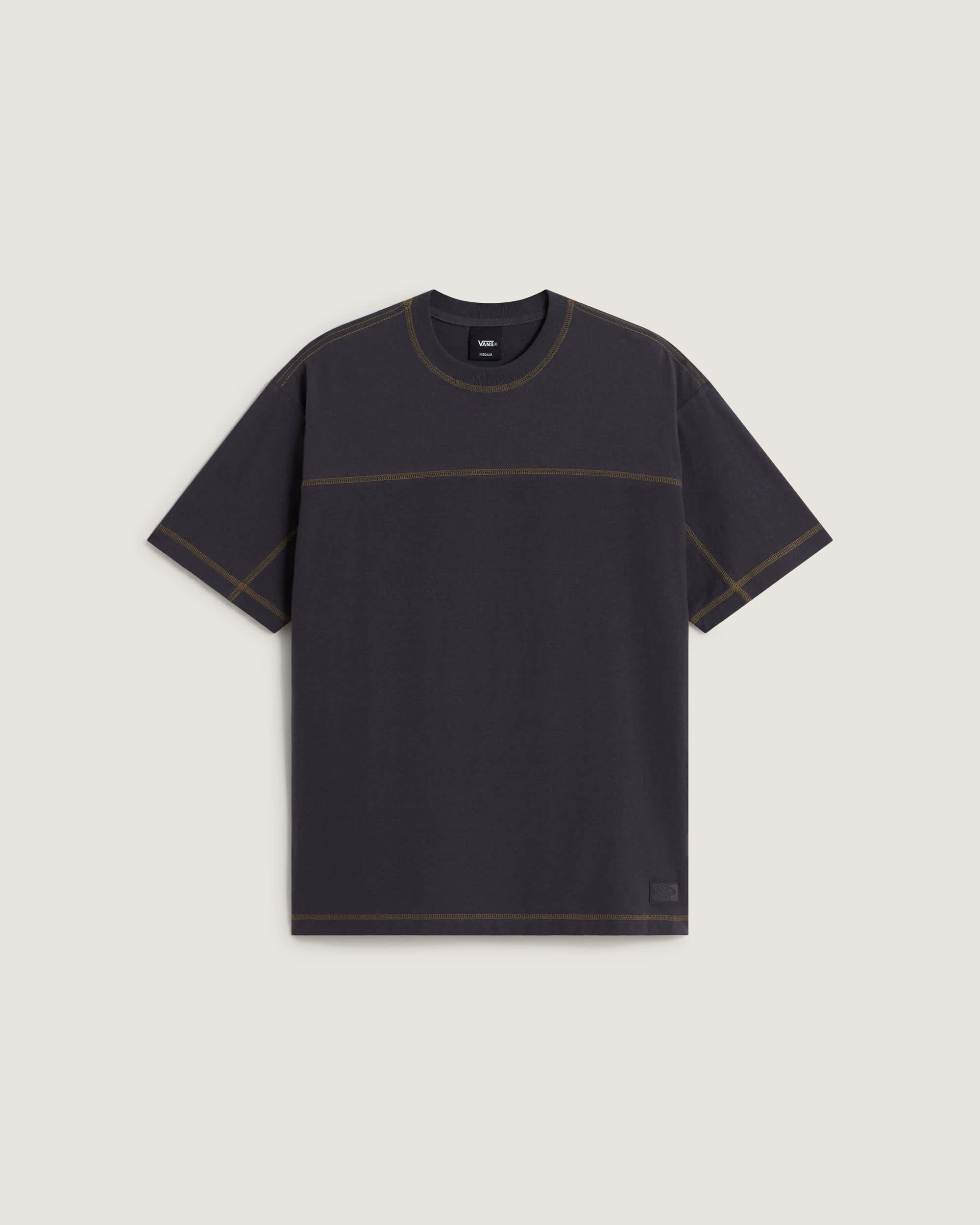 Contrast Stitch Loose Fit SS Tee Charcoal Grey VANS Gris HERO