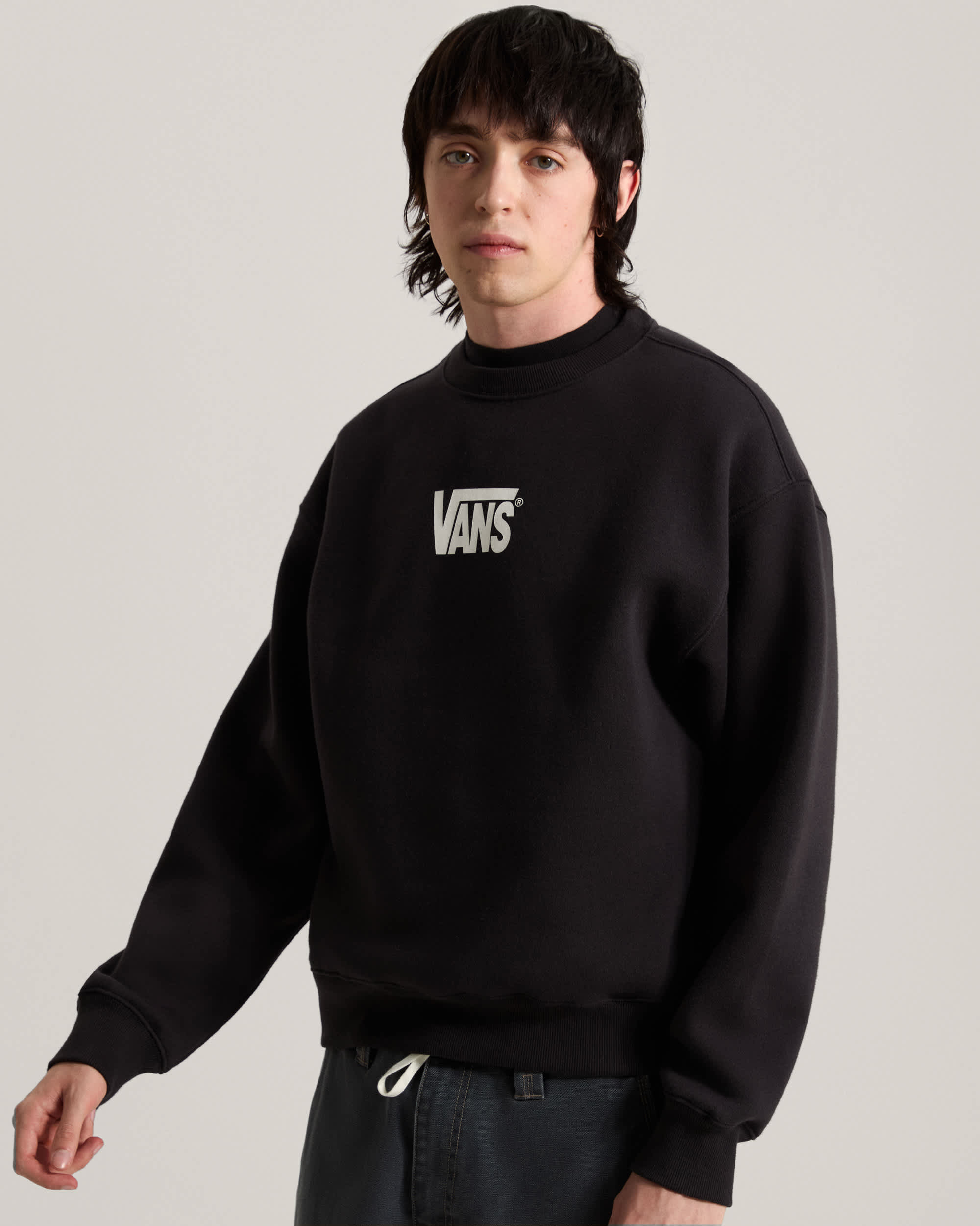 Stretch Logo Crew Sweatshirt VANS Black ALT2