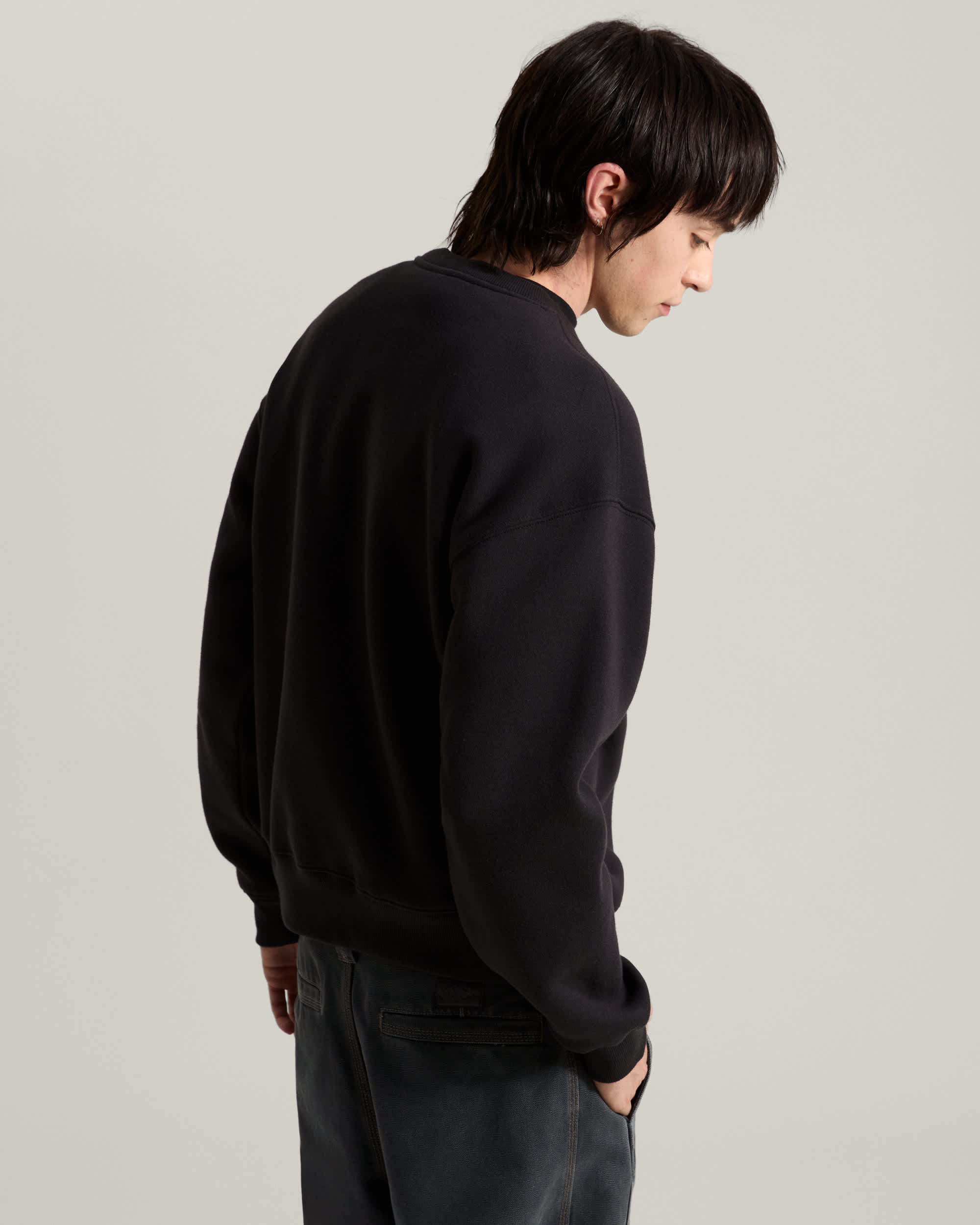 Stretch Logo Crew Sweatshirt VANS Black ALT3
