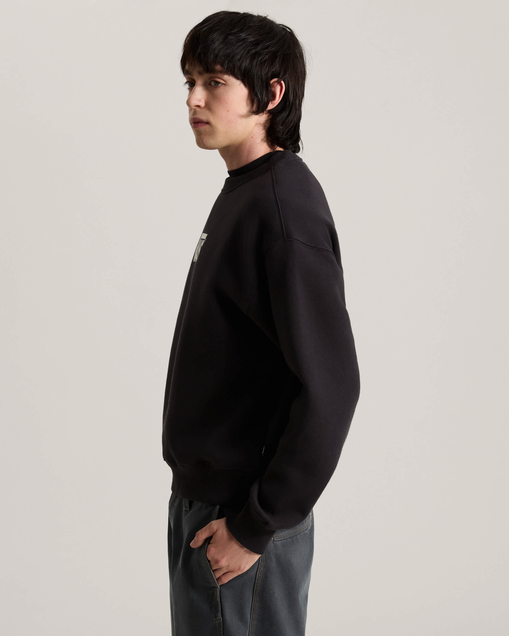 Stretch Logo Crew Sweatshirt VANS Black ALT4