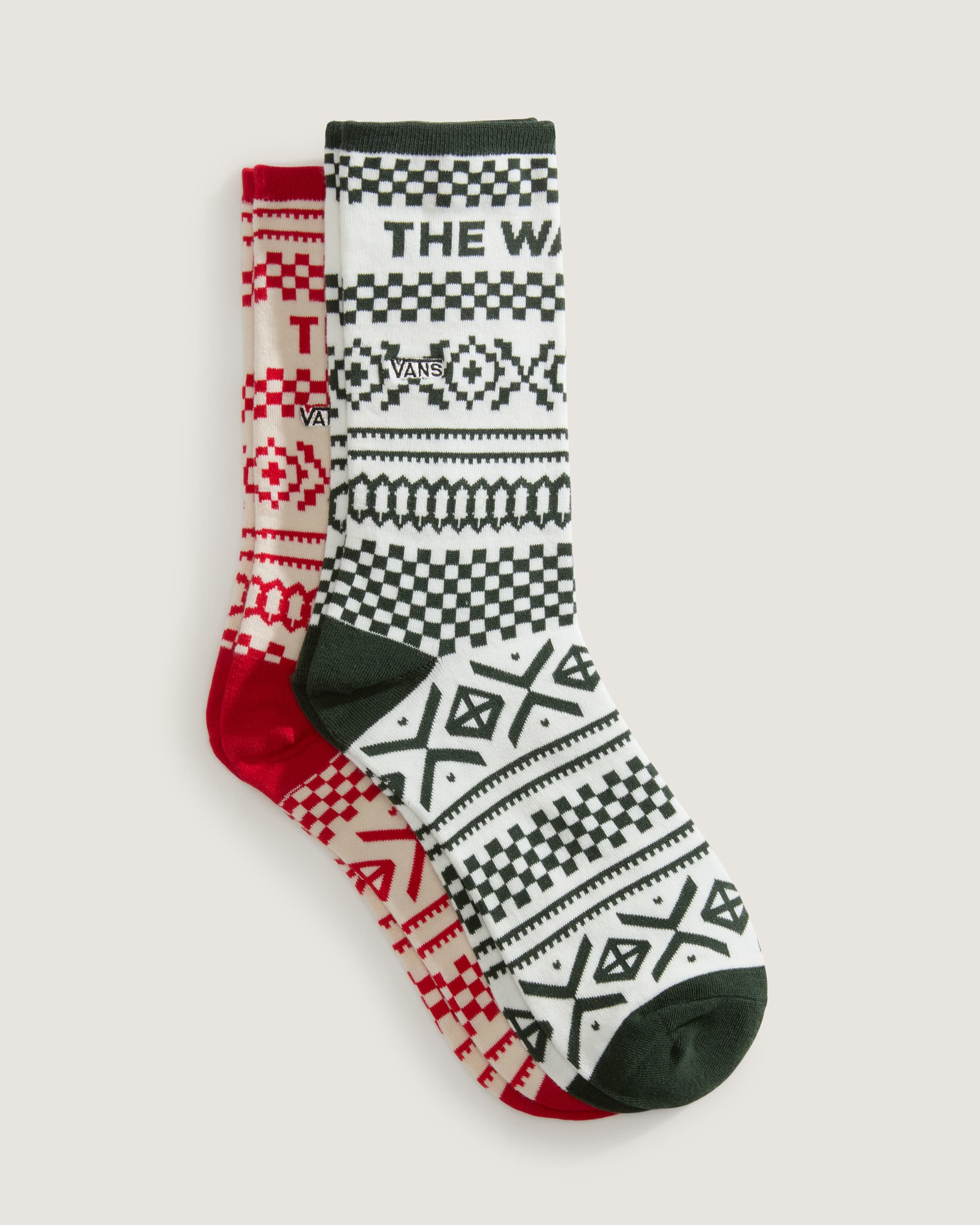 Ticker Crew Socks 2 Pairs VANS Red ALT1