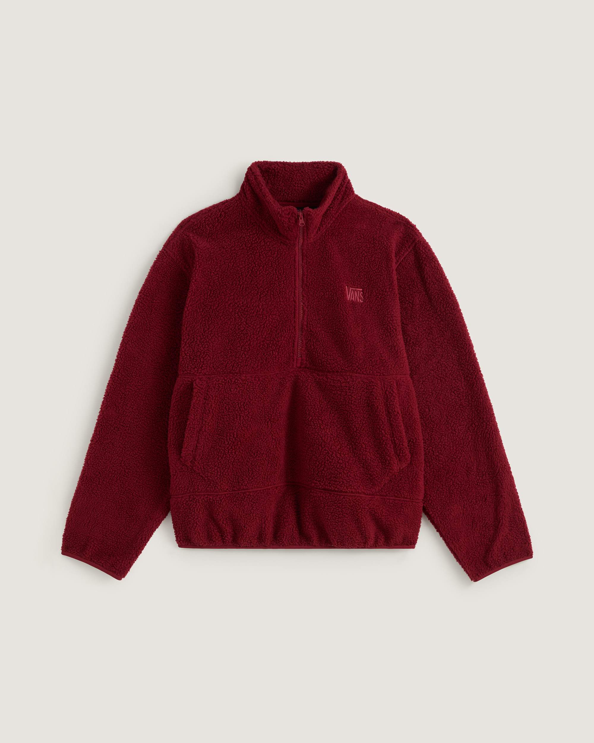 Felpa in pile a pelo lungo con mezza zip VANS Bordeaux HERO