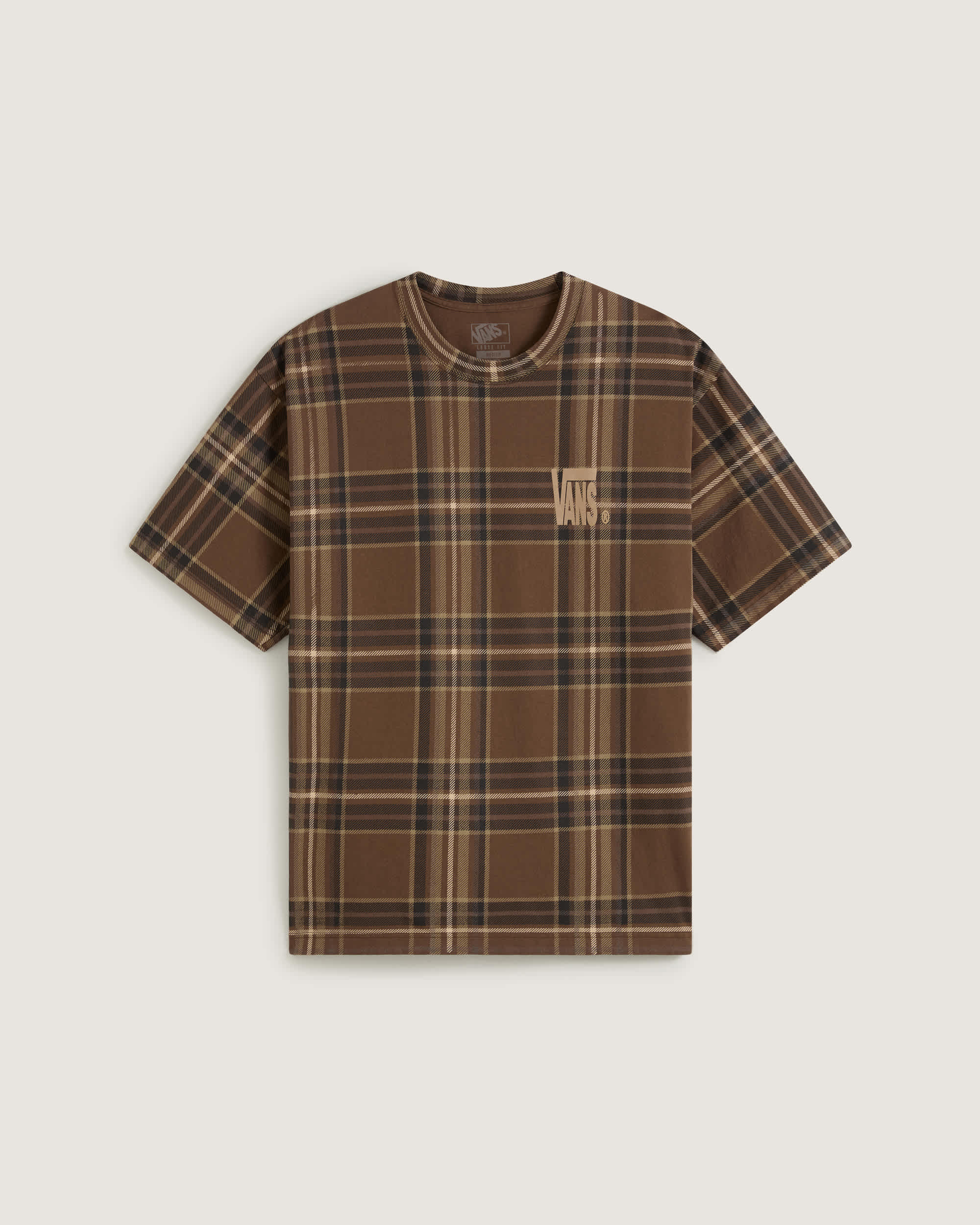 Tshirt Printed Plaid VANS Marron HERO