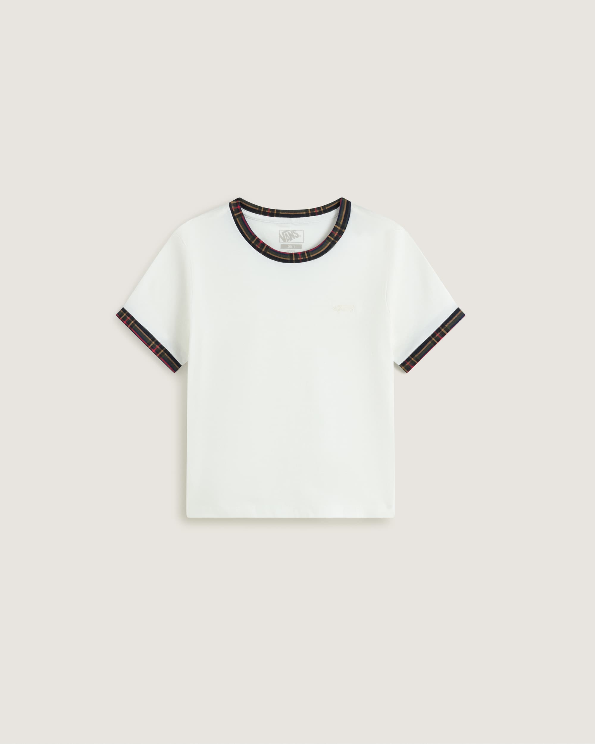 Camiseta Salton Plaid Ringer de manga corta VANS Blanco HERO