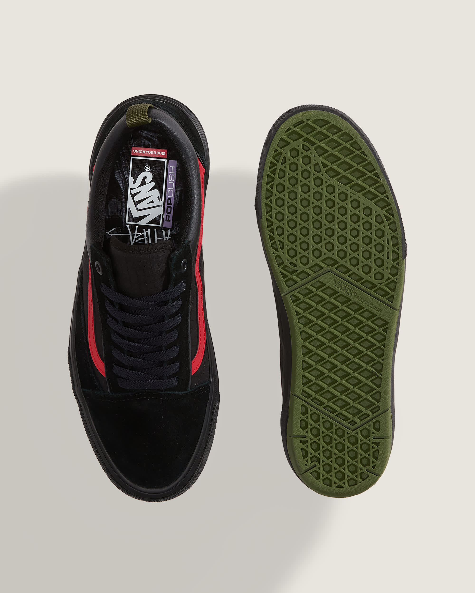 Skate Old Skool Wafflecup Schoenen by Atiba VANS ZwartGroen ALT2