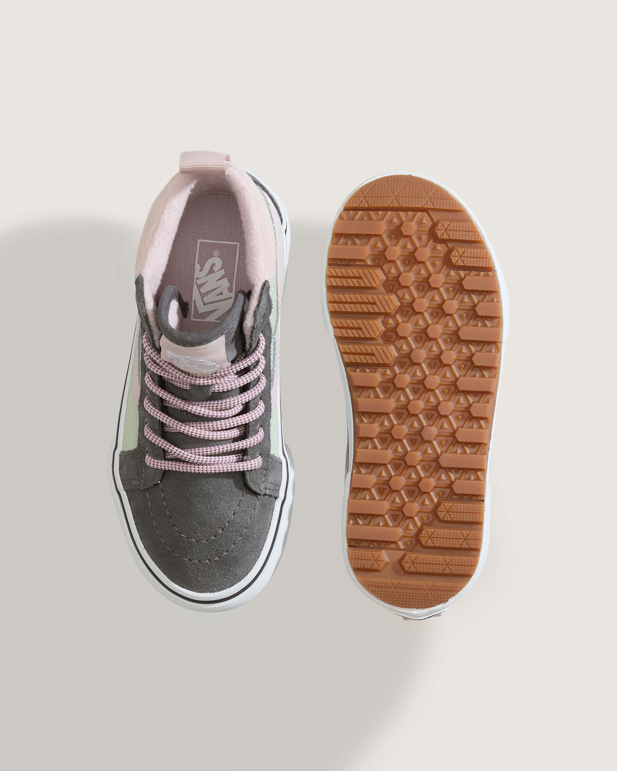 Kids Sk8Hi Insulated Shoes 48 years VANS GreenGreyPink ALT2