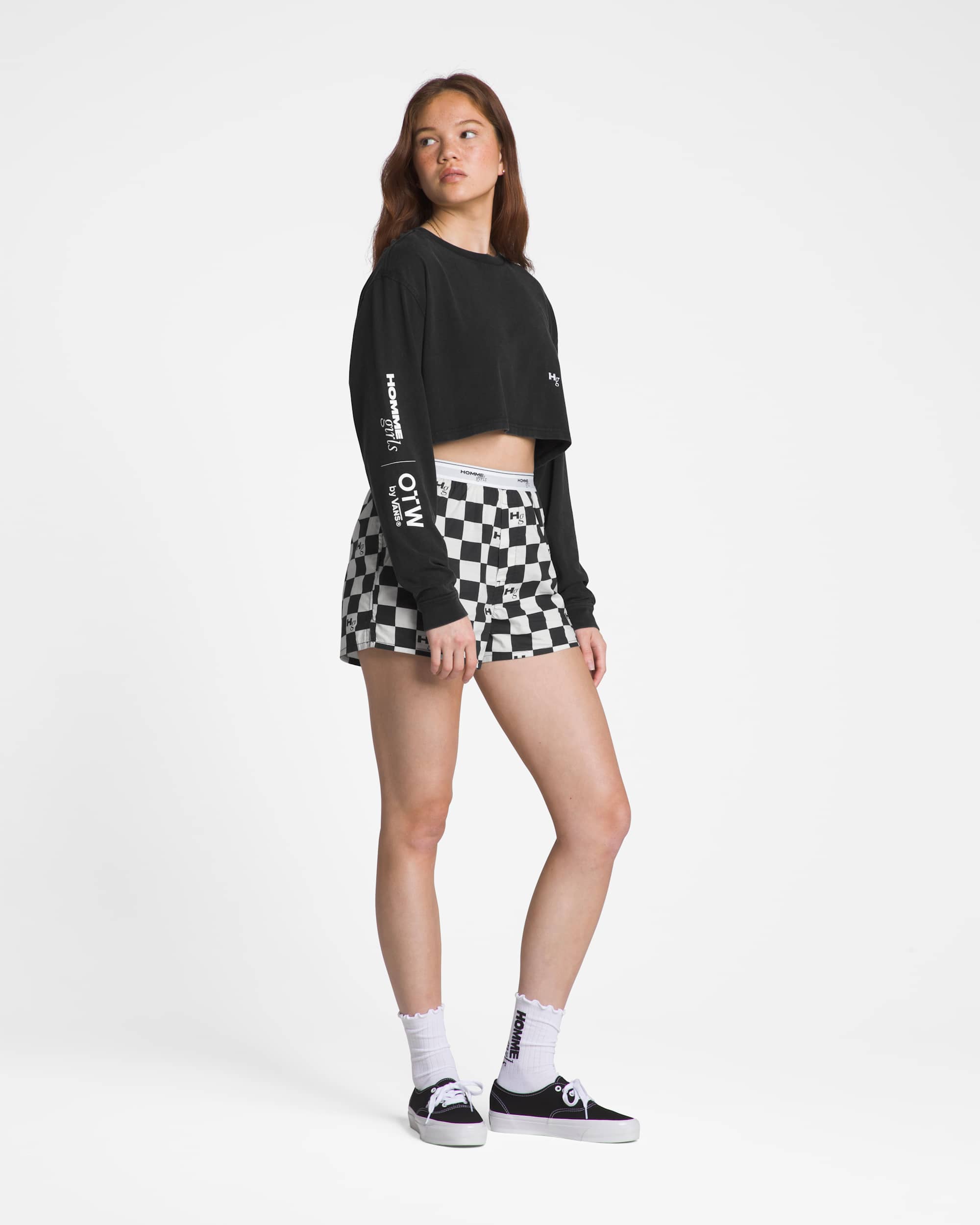 OTW Homme Girls LS Crop Tshirt Washed Black VANS Black ALT2