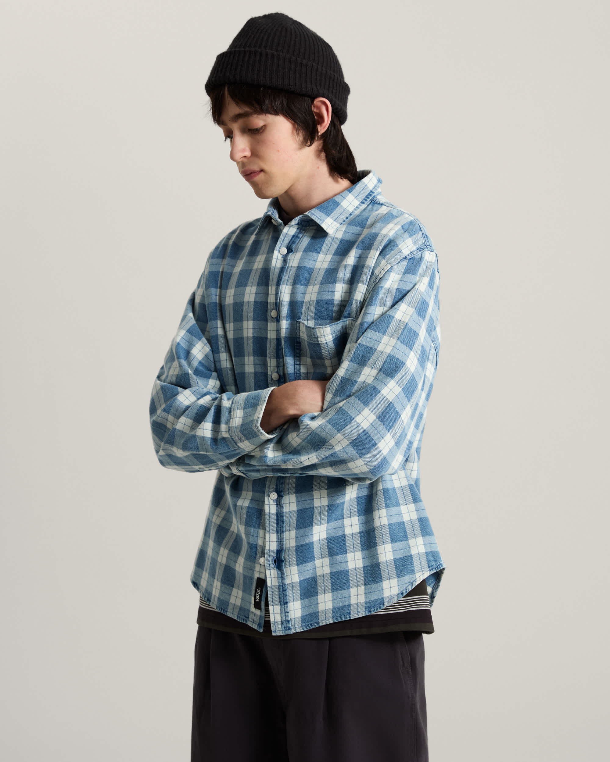 Camicia Oxford a maniche lunghe a tinta unita Lawson VANS Blu ALT2