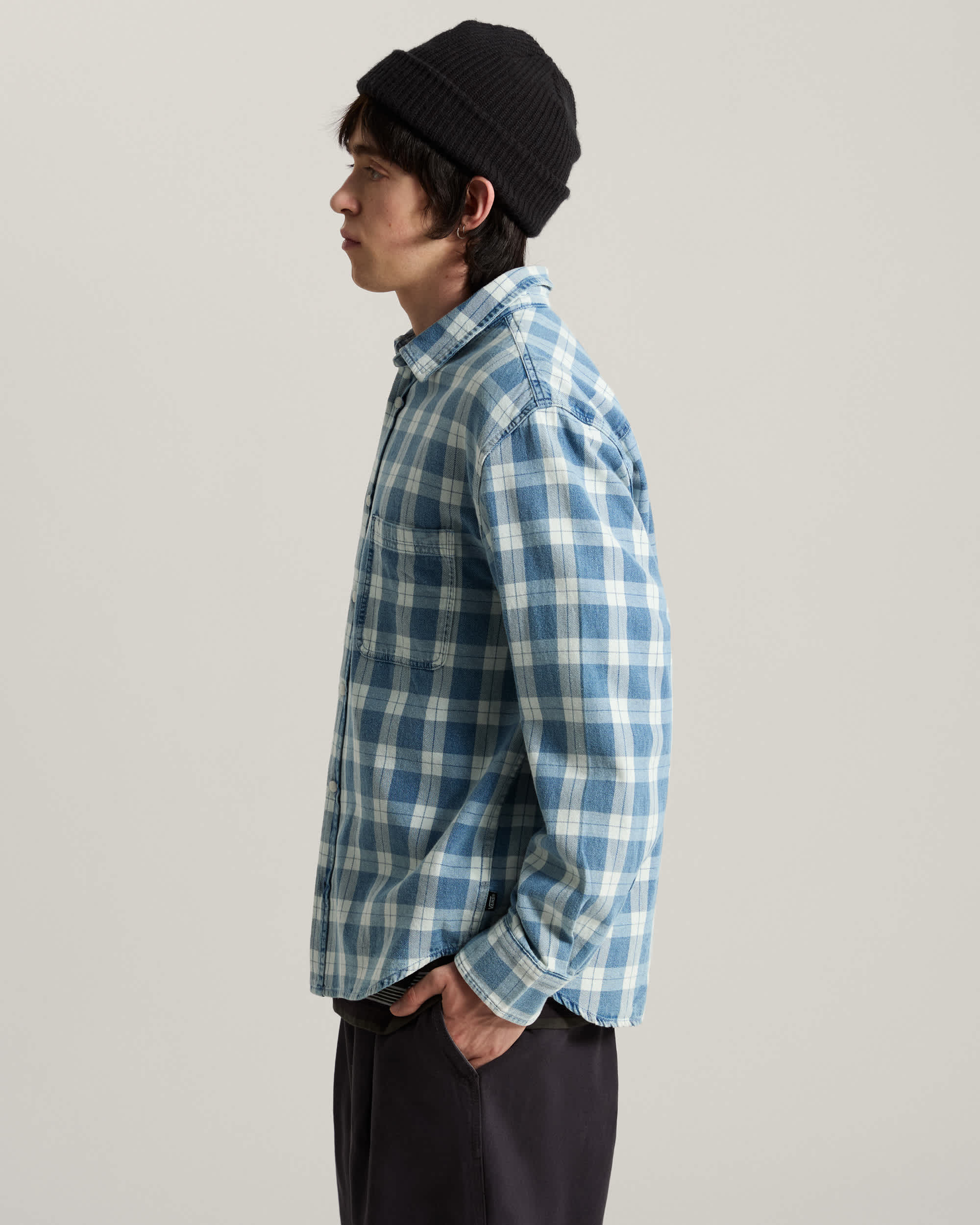 Camicia Oxford a maniche lunghe a tinta unita Lawson VANS Blu ALT4