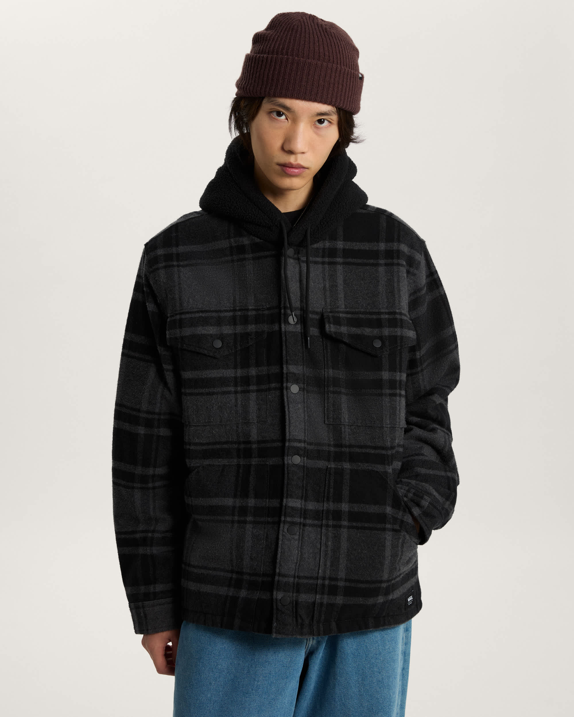 Kurtka koszulowa z kapturem Piedmont Plaid VANS Czarny ALT2