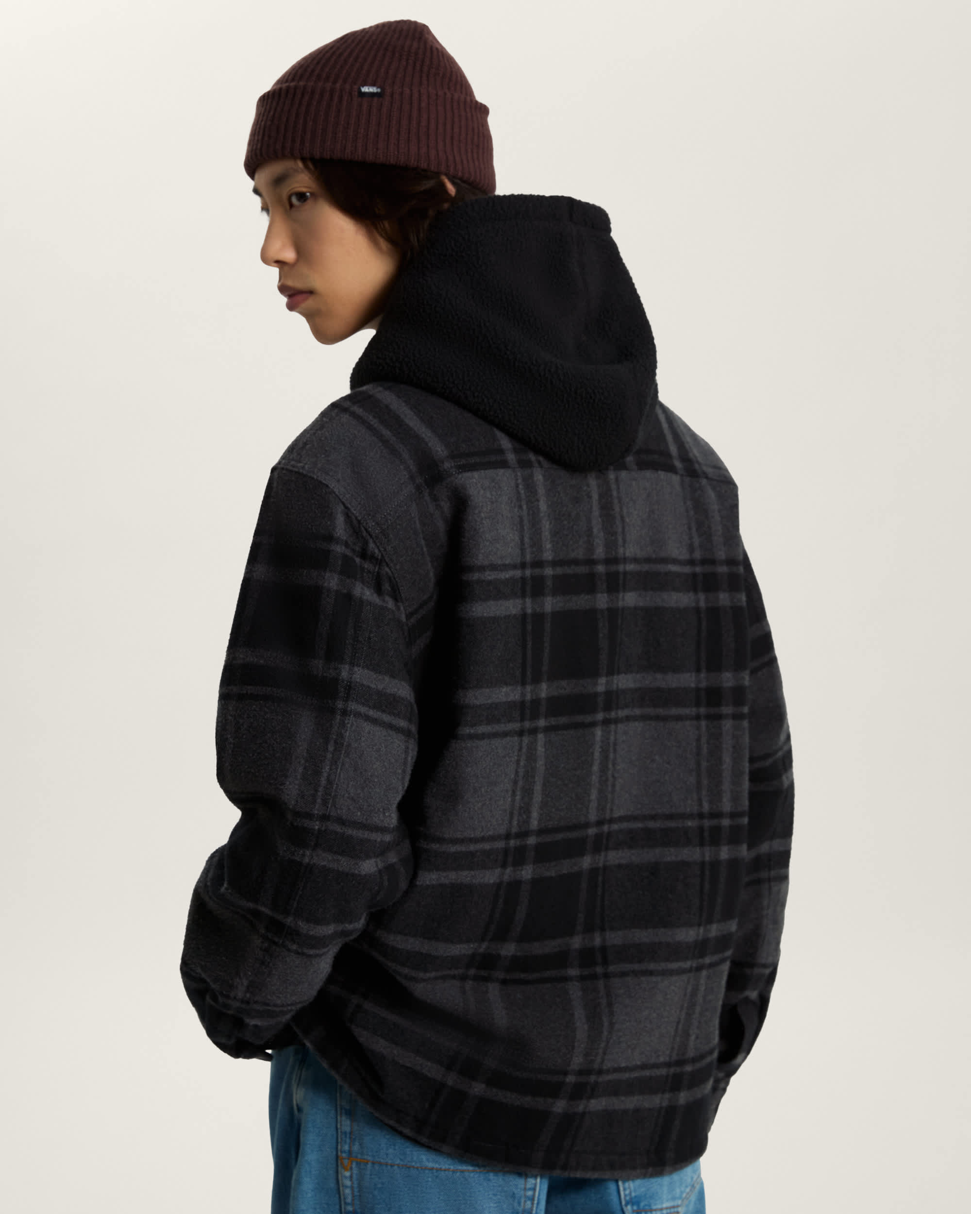 Kurtka koszulowa z kapturem Piedmont Plaid VANS Czarny ALT3