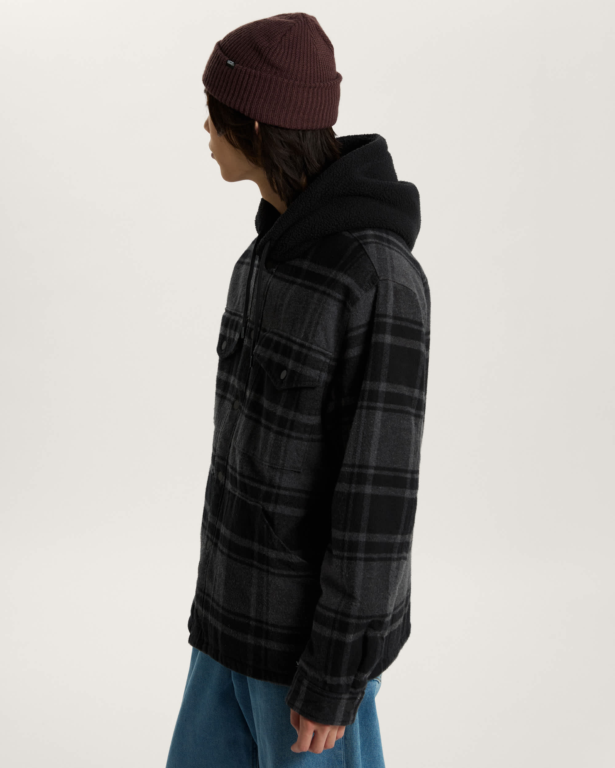 Kurtka koszulowa z kapturem Piedmont Plaid VANS Czarny ALT4