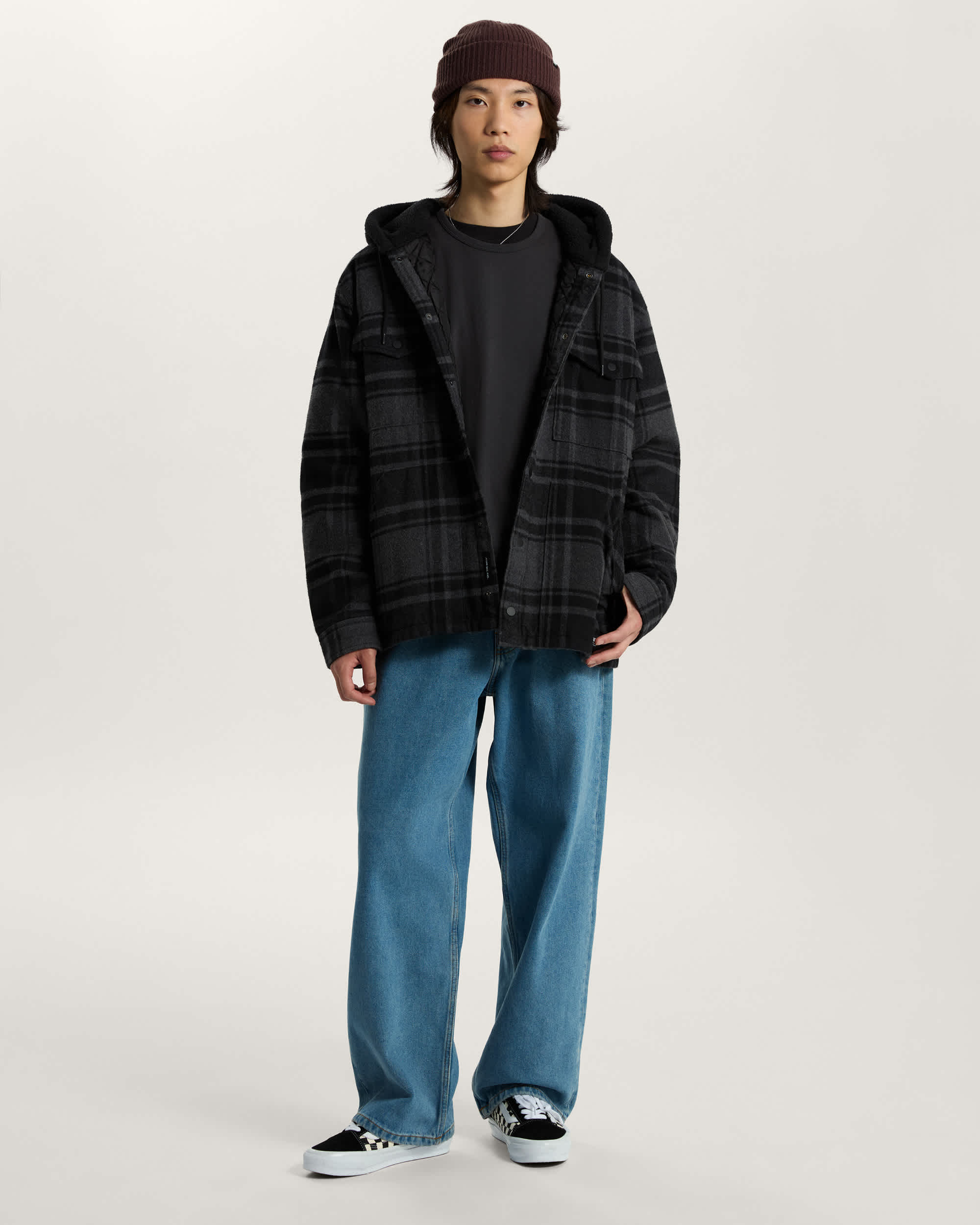 Kurtka koszulowa z kapturem Piedmont Plaid VANS Czarny ALT5
