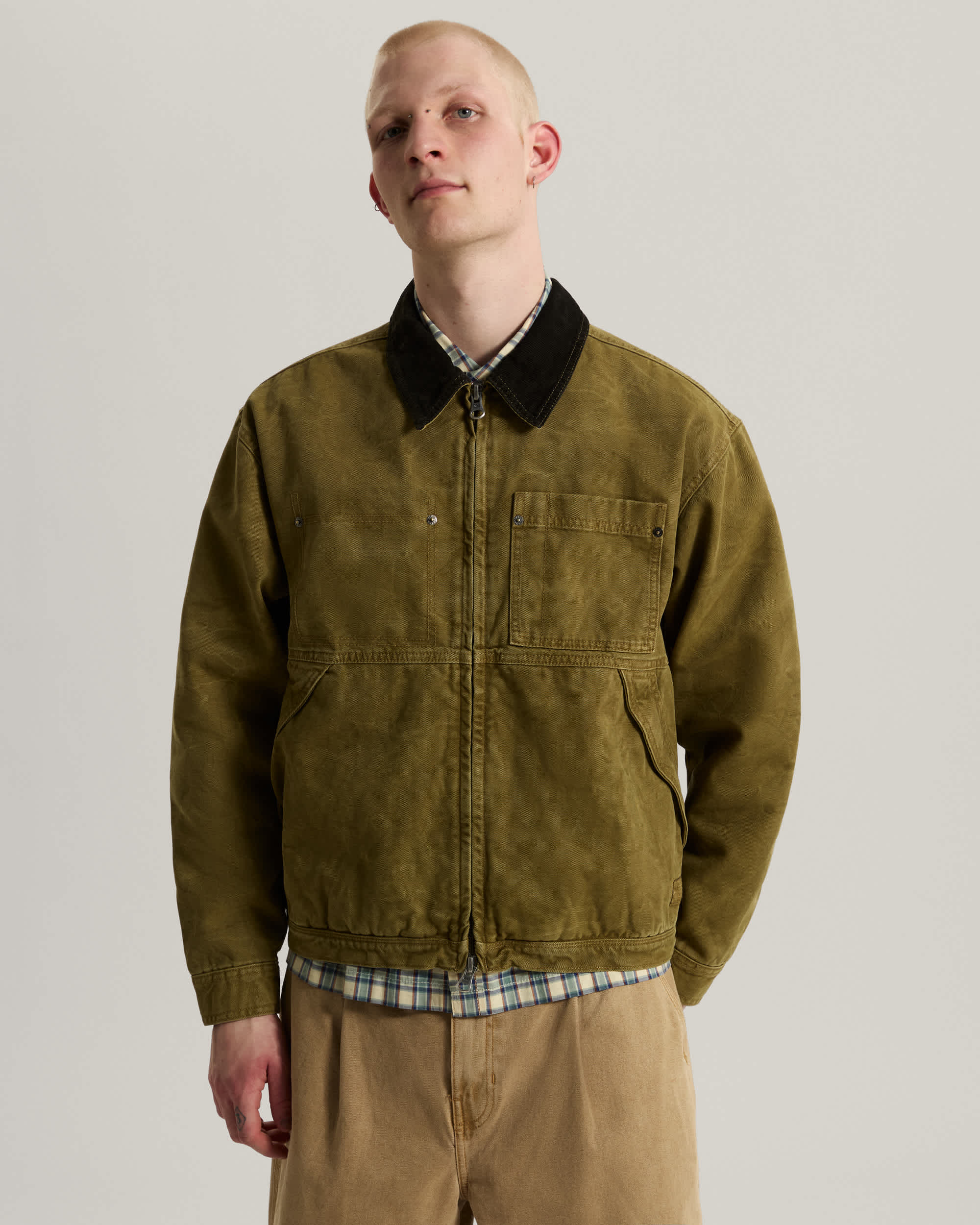 Nico Chore Canvas Jacket Olive Brown VANS Beige ALT2