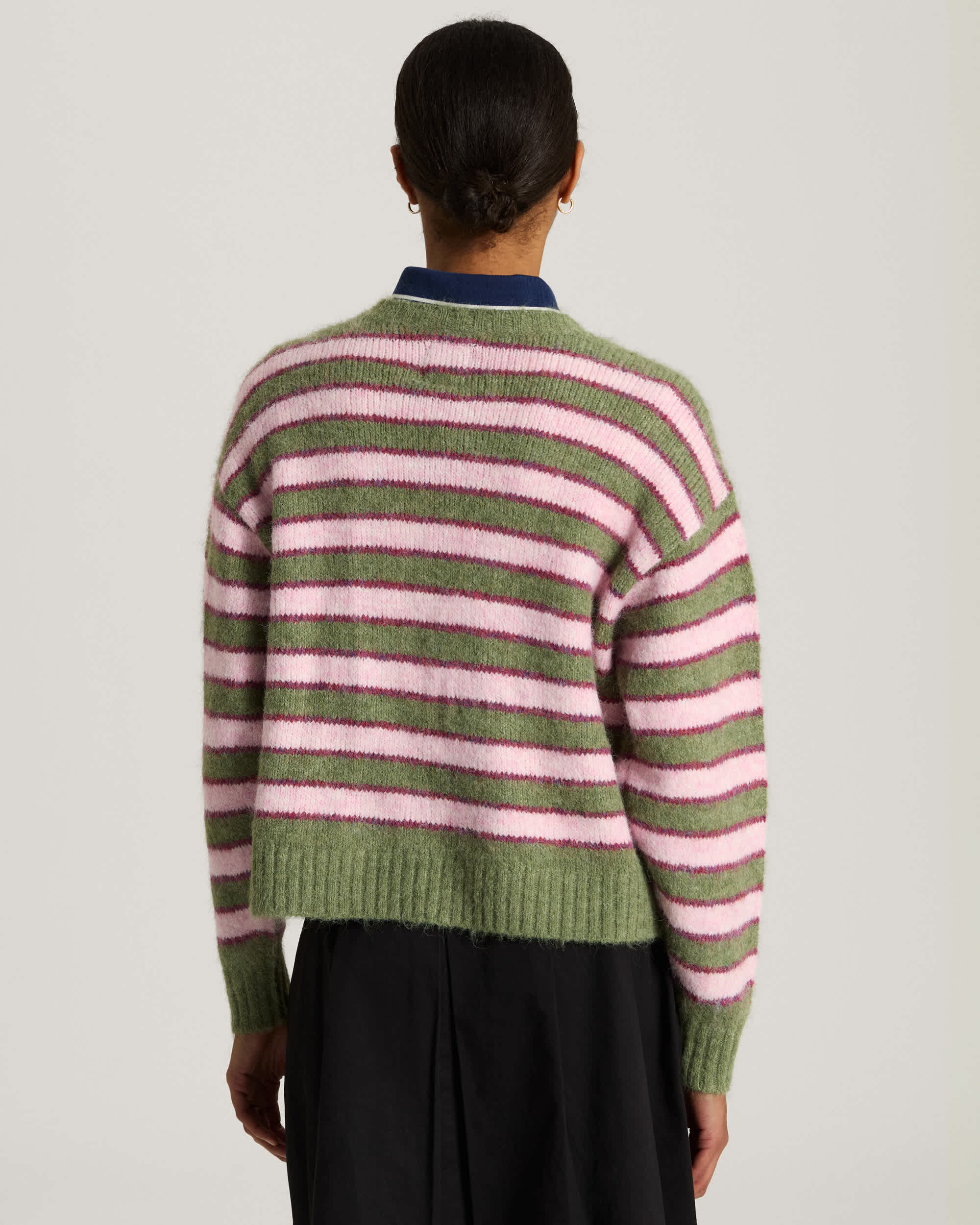 Rollins Stripe Sweater Green BalsamMystcMlbry VANS GreenPurple ALT3