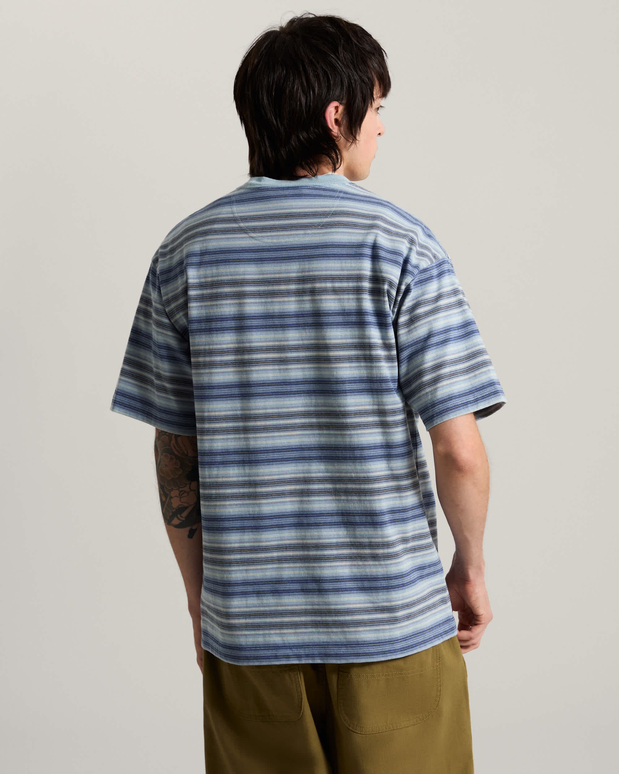 Tshirt Ringer Striped Knit VANS Bleu ALT3