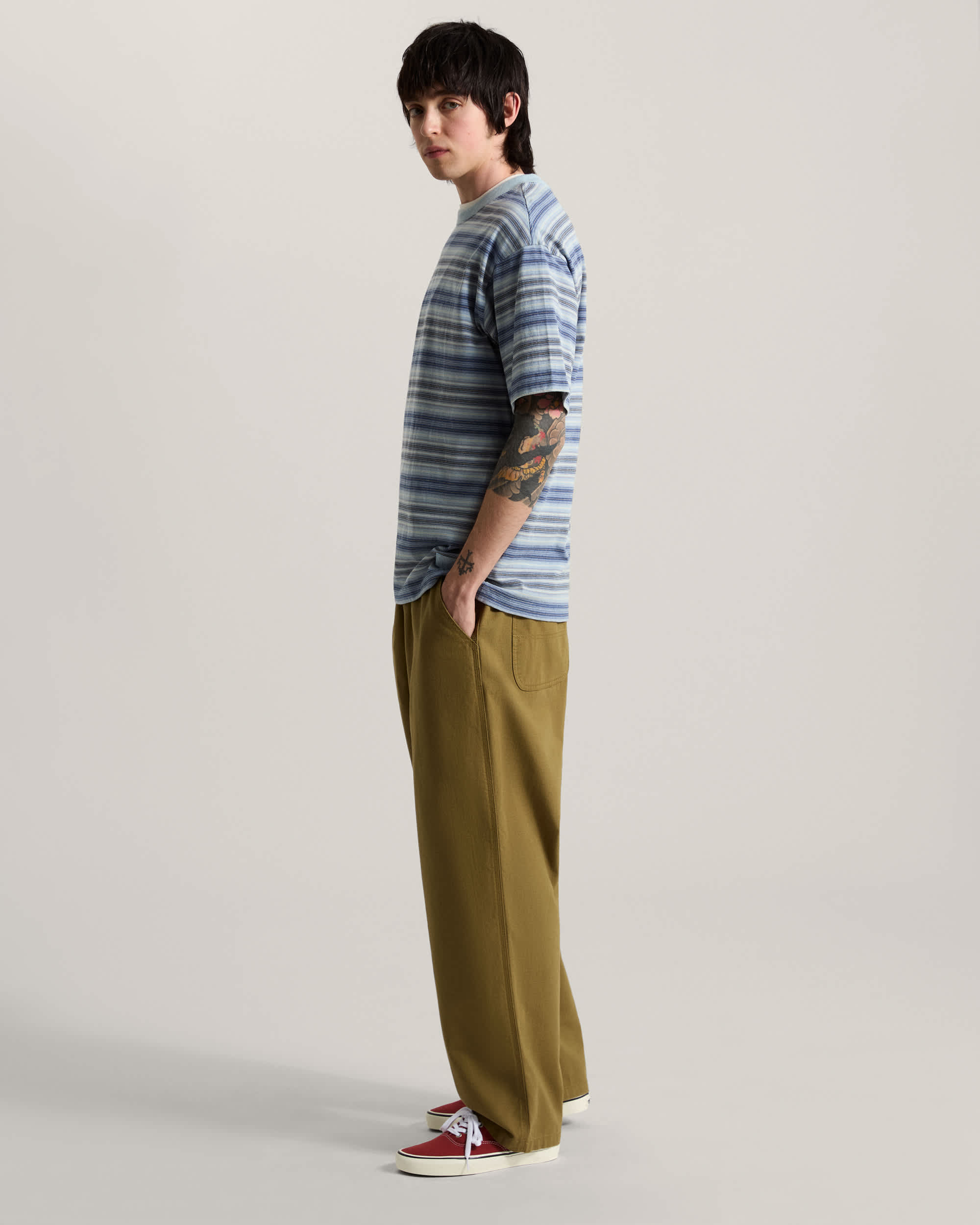 Tshirt Ringer Striped Knit VANS Bleu ALT4