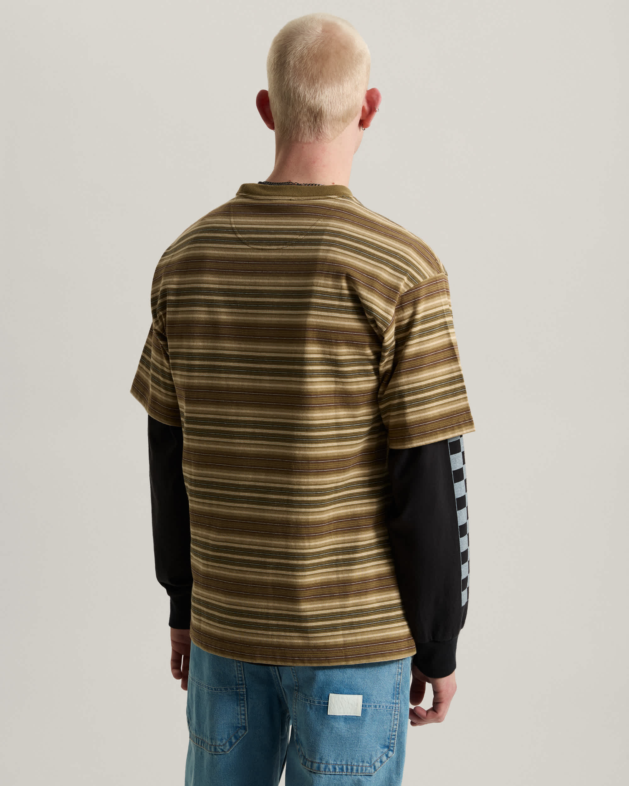 Tshirt Ringer Striped Knit VANS Beige ALT3