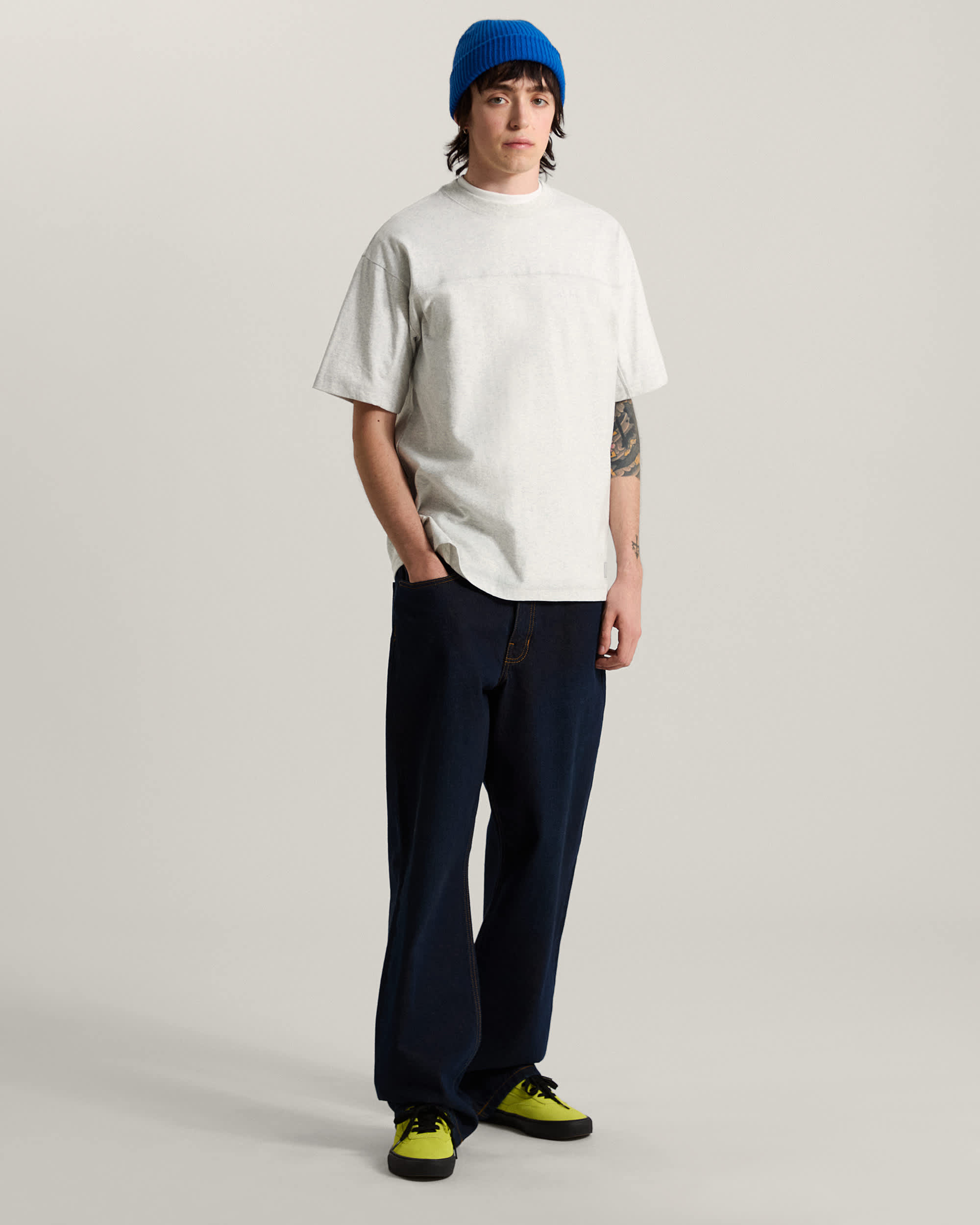 Contrast Stitch Loose Fit SS Tee ASH HEATHER VANS Gris ALT4