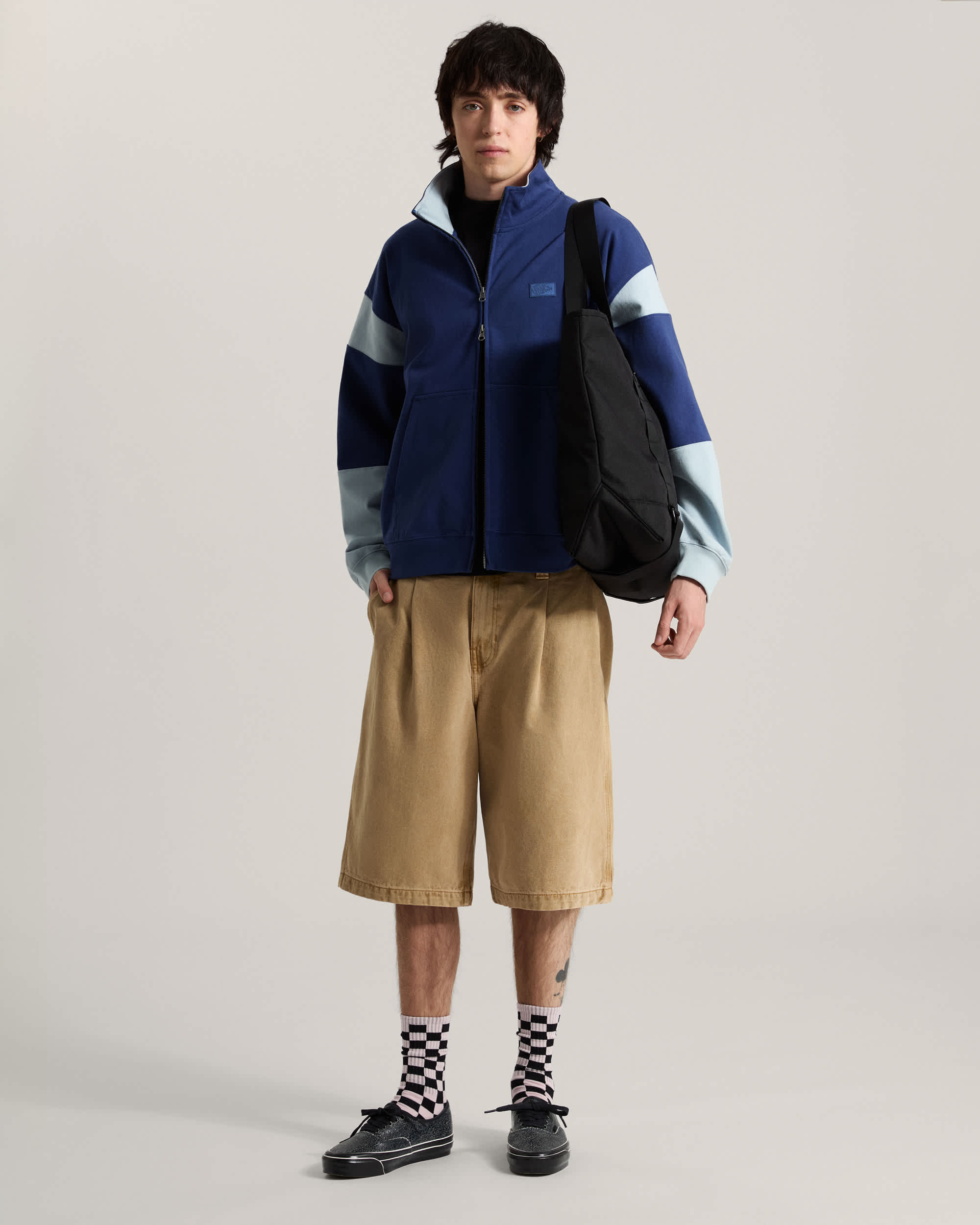 Sweat Retro Sport Mock Neck Full Zip VANS Bleu ALT5