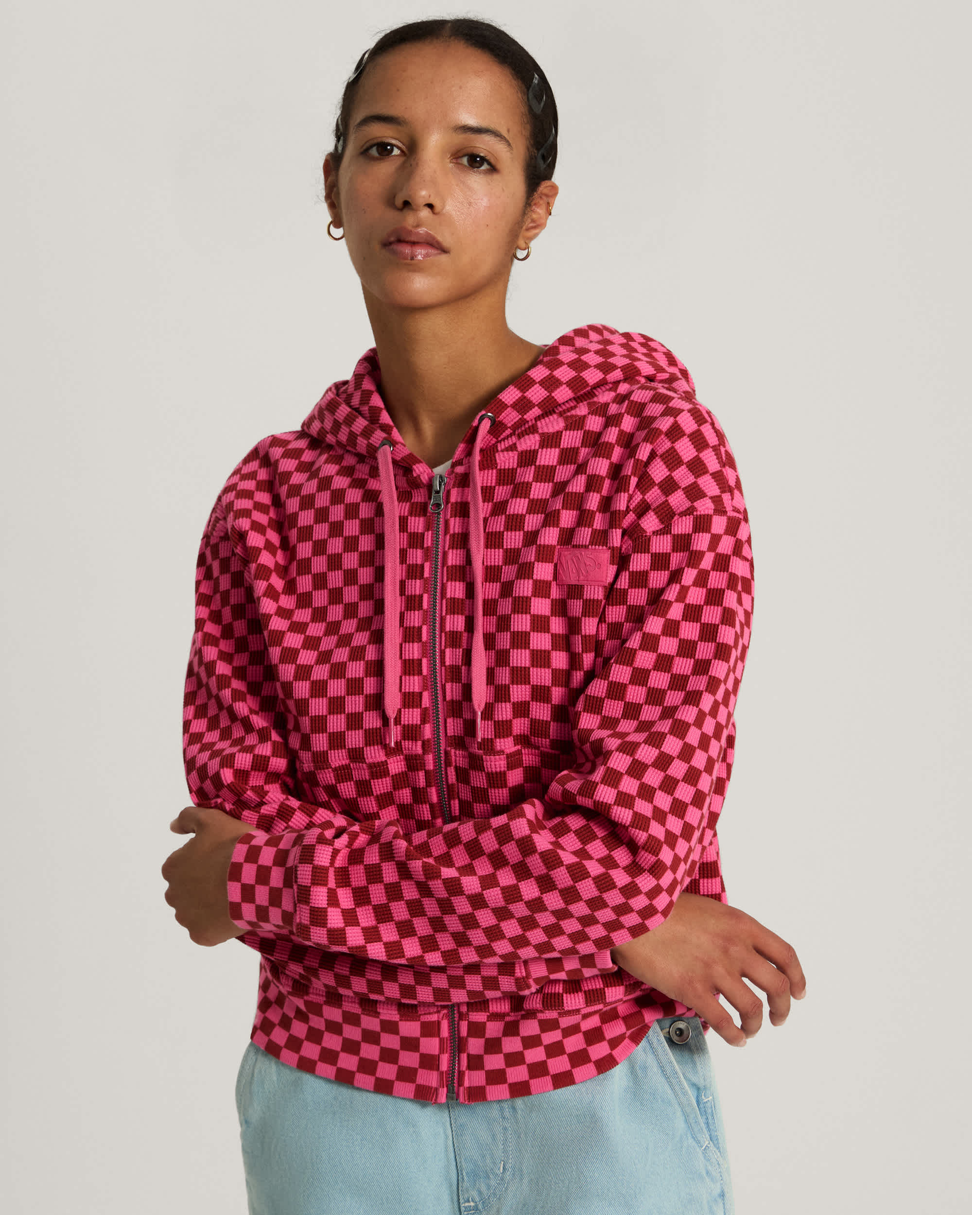 Sweat  capuche Pierce Shrunken Full Zip VANS Rose ALT2
