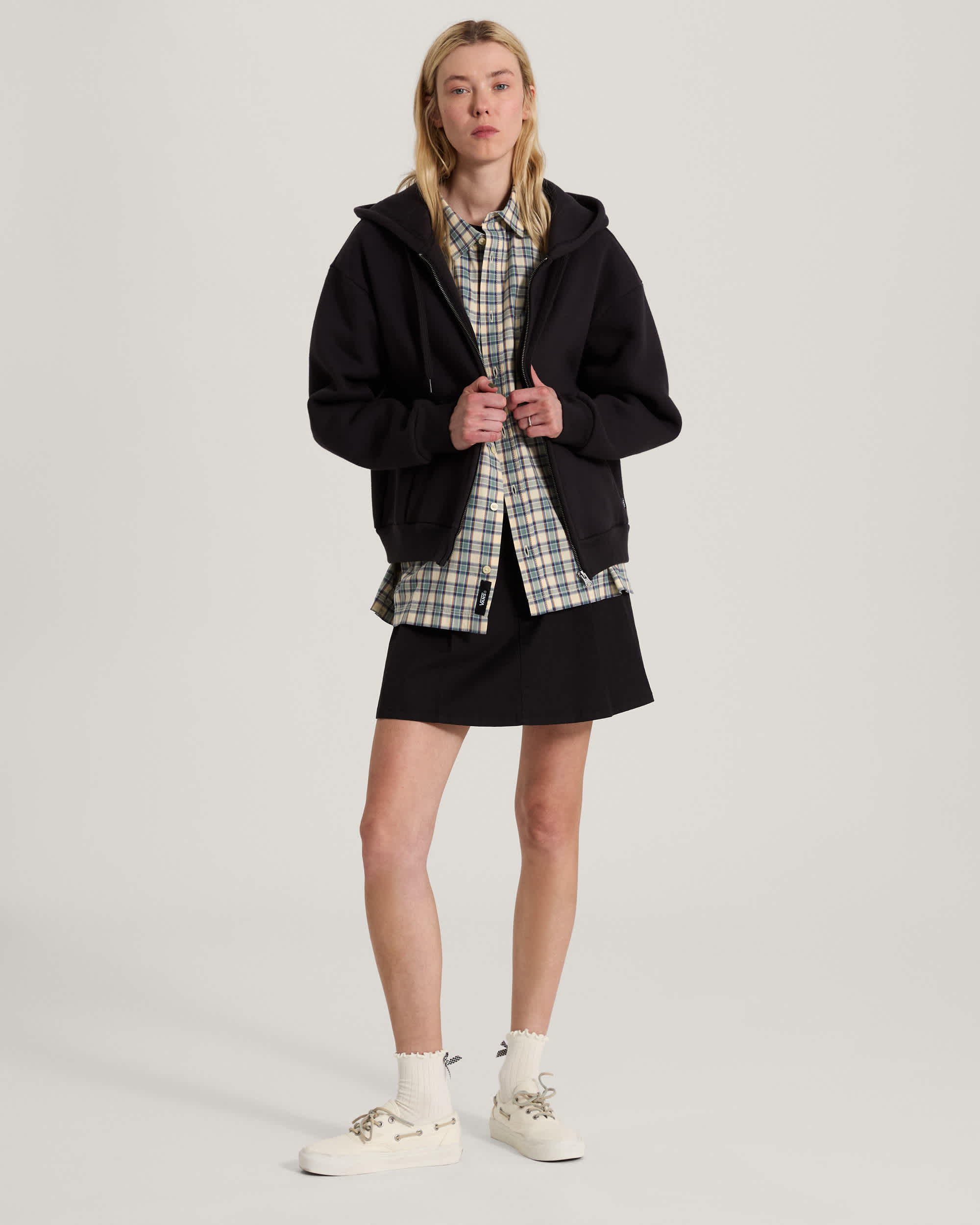 Felpa con cappuccio e zip intera Salton VANS Nero ALT5