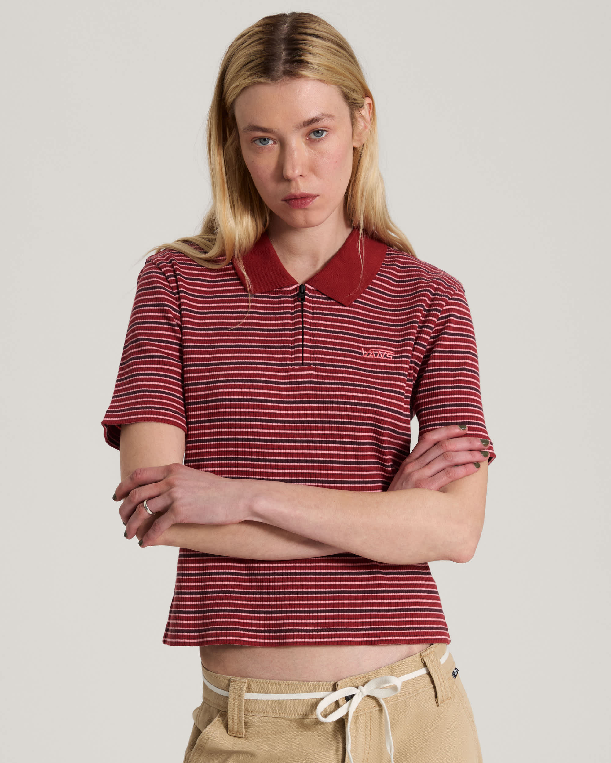 Polo Priscilla Stripe VANS Rouge ALT2